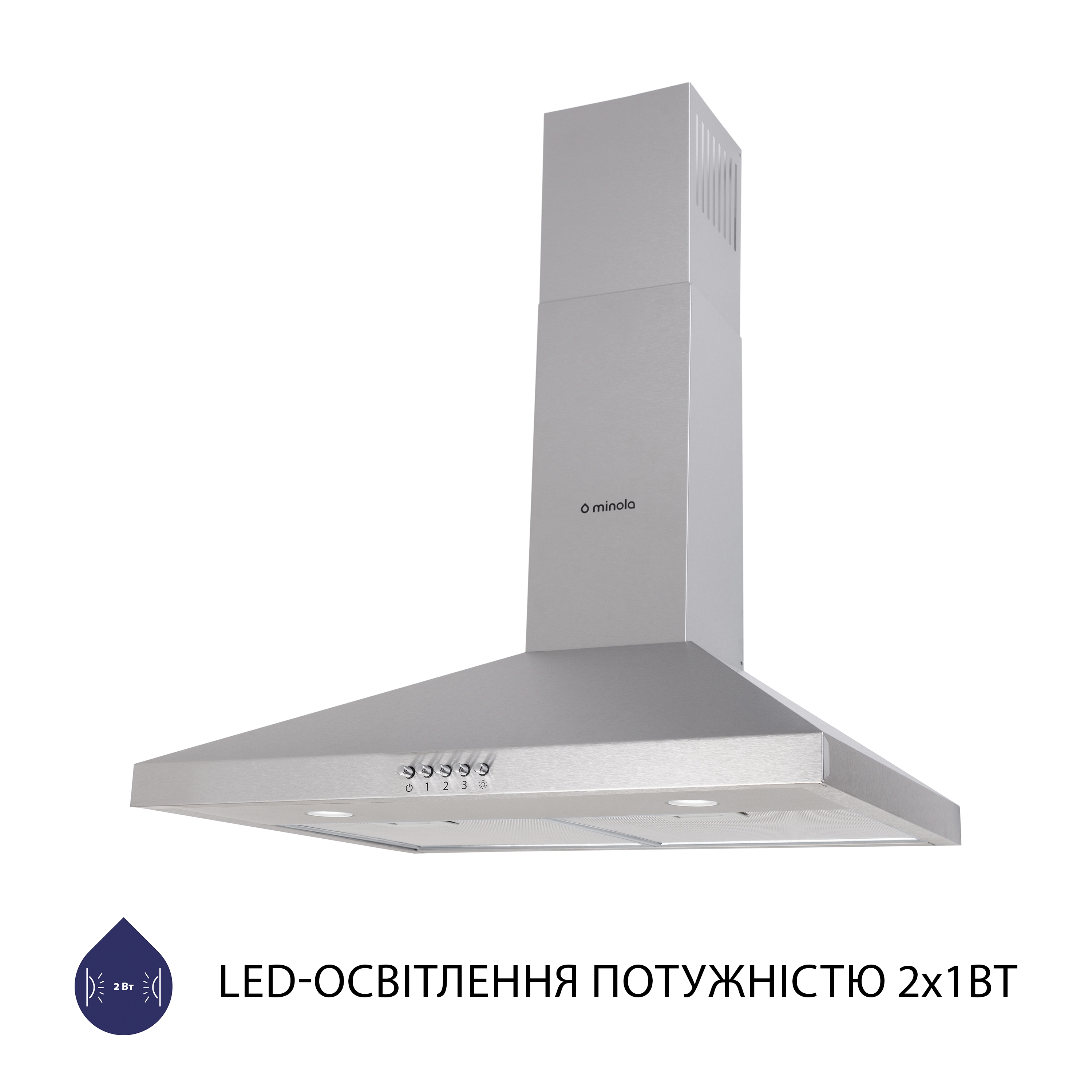 Витяжка купольна Minola HK 6412 I 850 LED - зображення 3