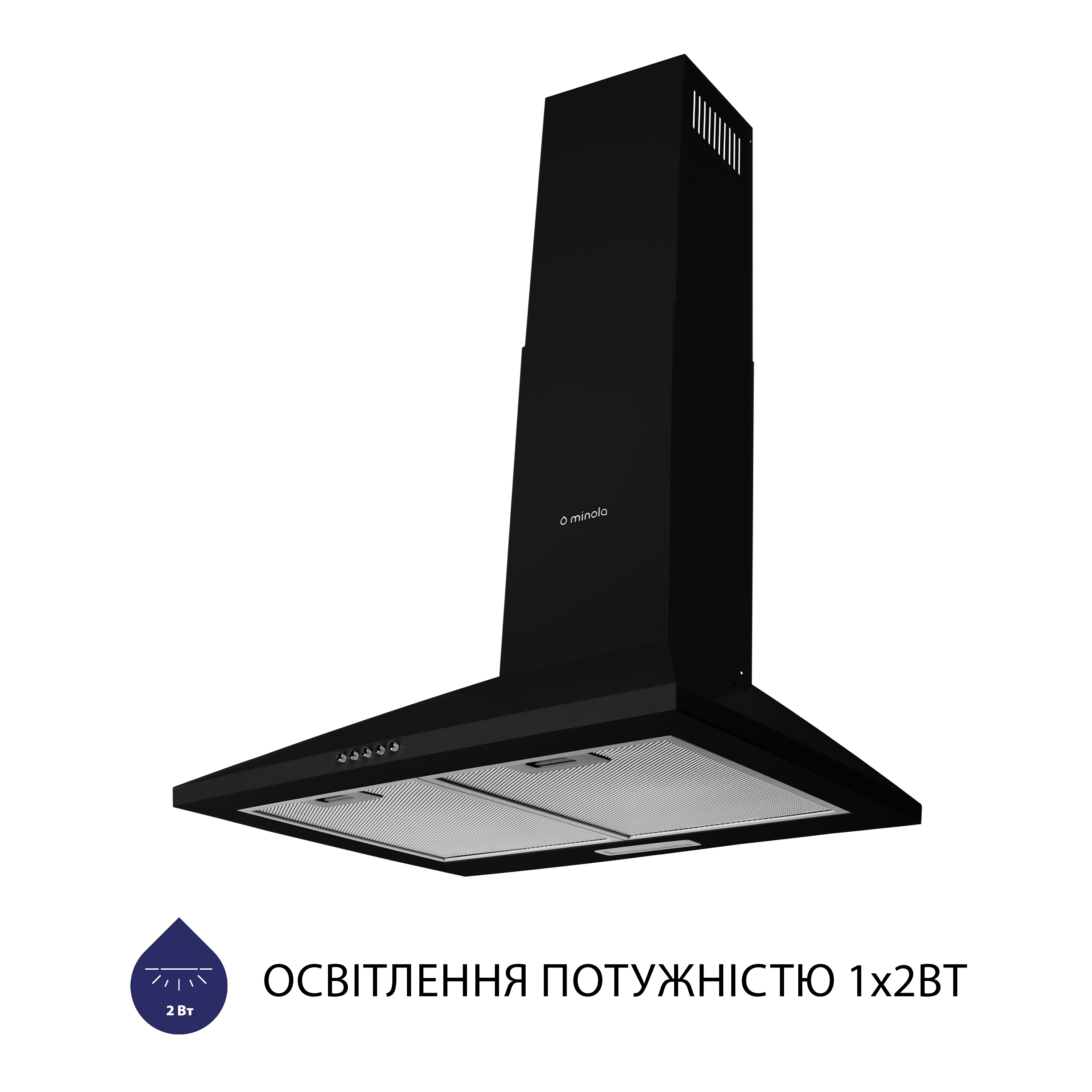 Витяжка купольна Minola HK 6614 BL 1000 LED - зображення 3