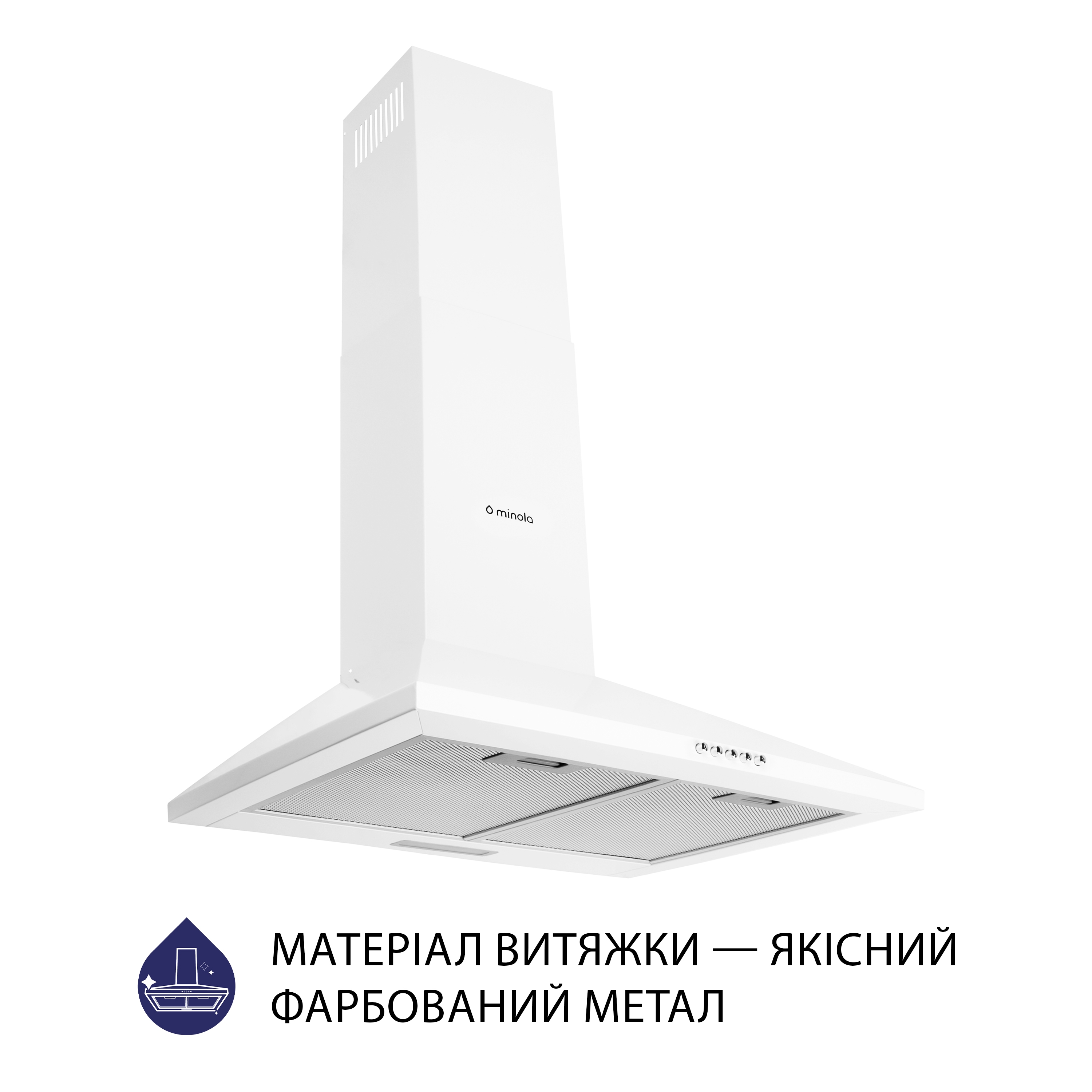 Витяжка купольна Minola HK 6614 WH 1000 LED - зображення 2
