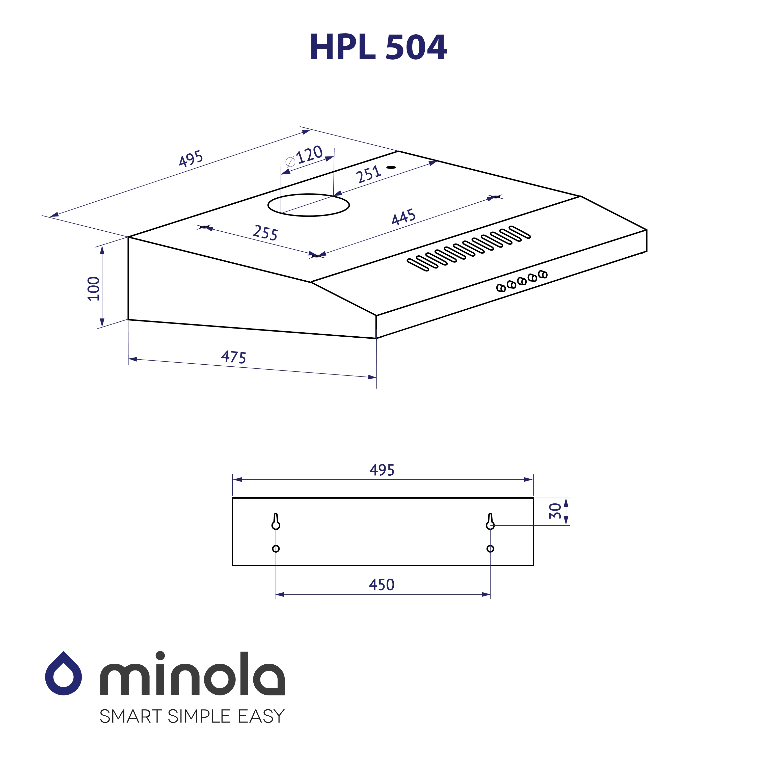 Витяжка плоска Minola HPL 504 I - зображення 9