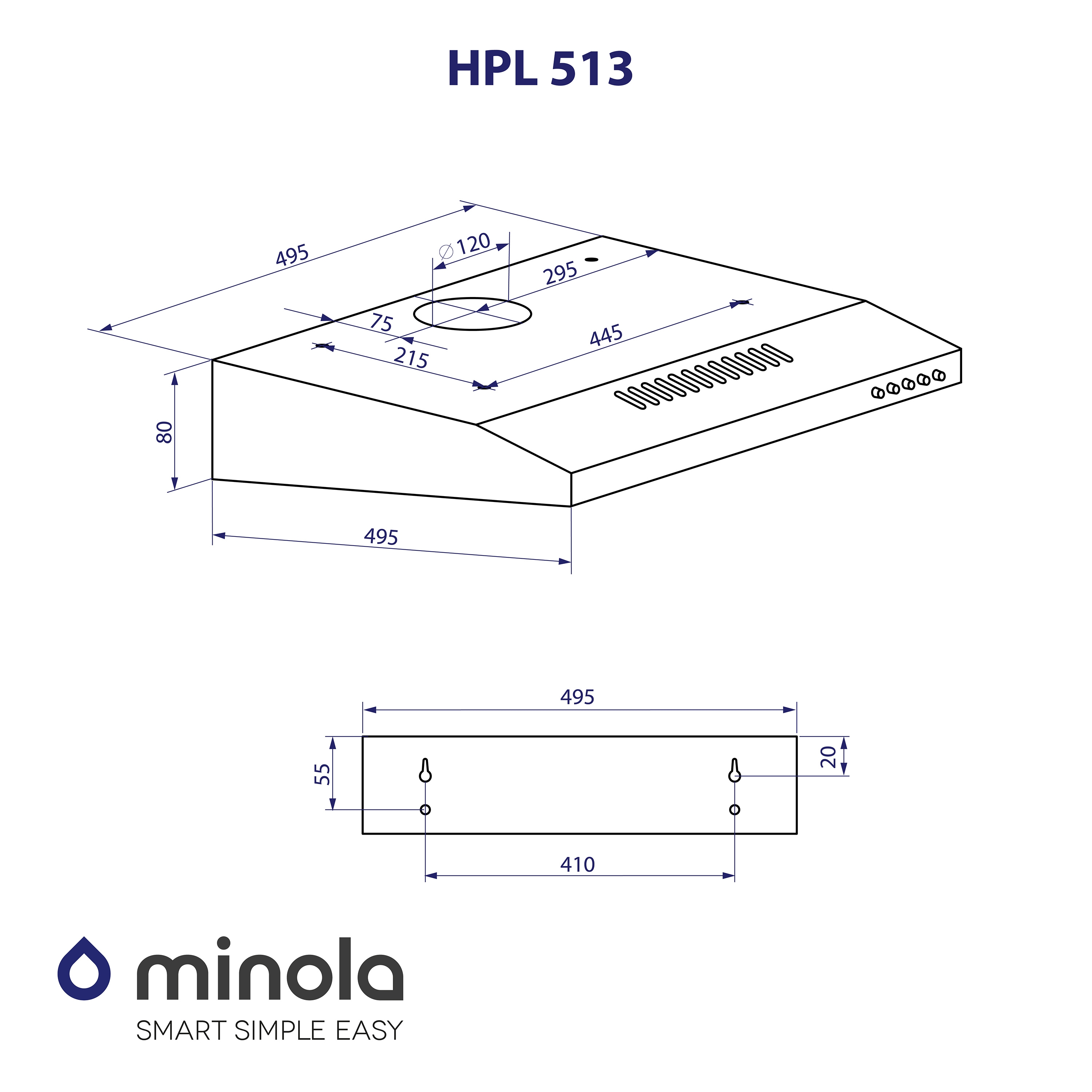 Вытяжка плоская Minola HPL 513 BR - зображення 11