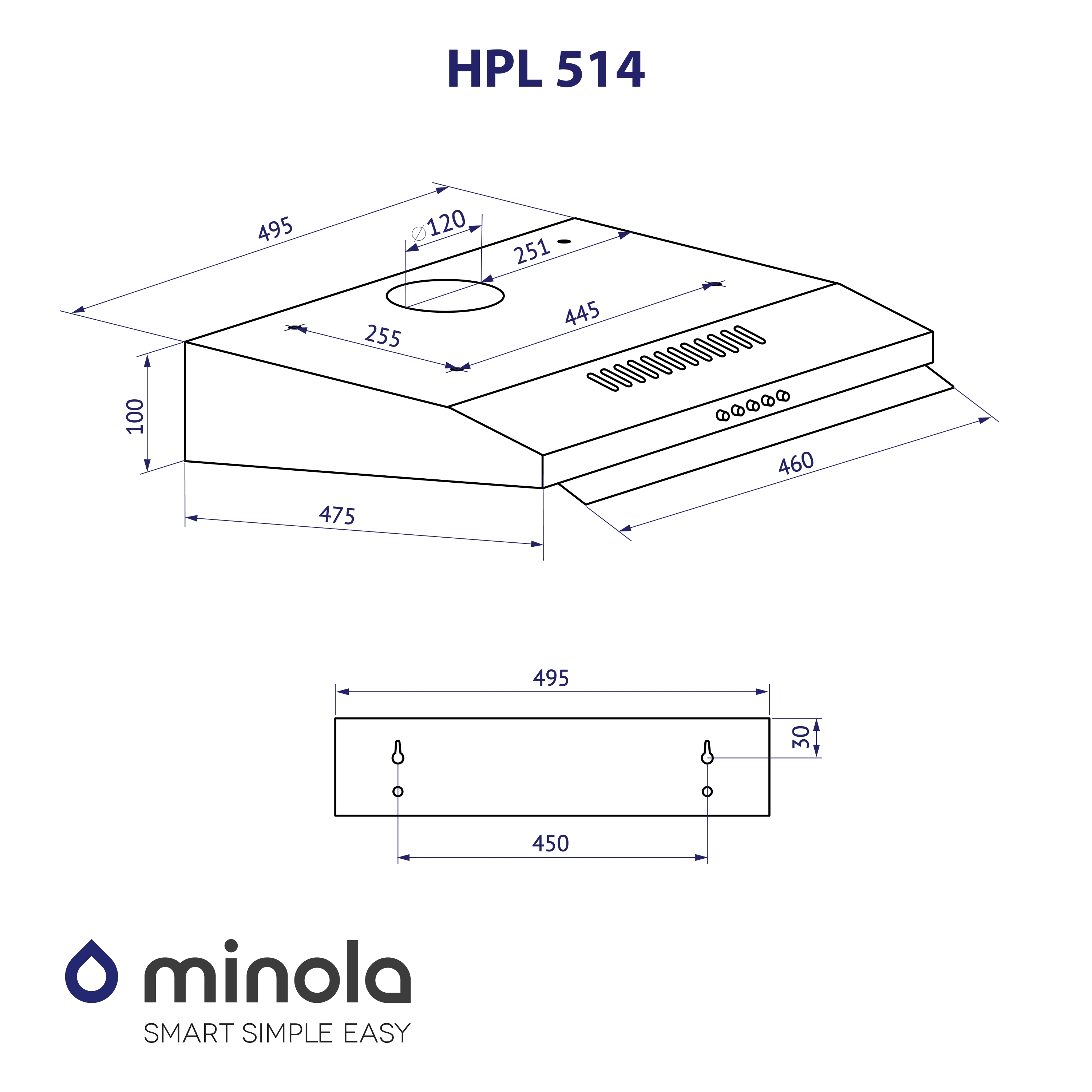 Витяжка плоска Minola HPL 514 I - зображення 11