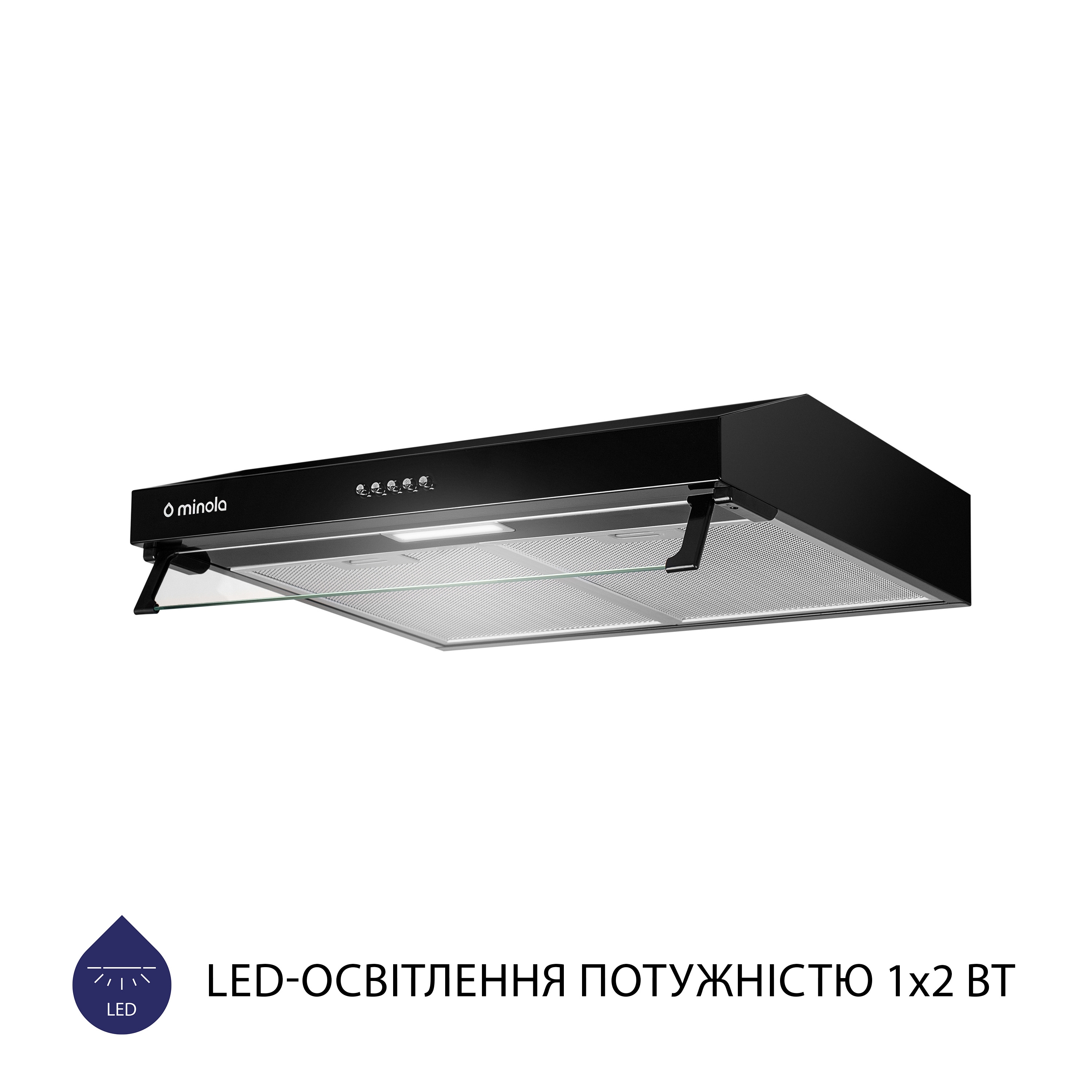 Витяжка плоска Minola HPL 517 BL - зображення 3