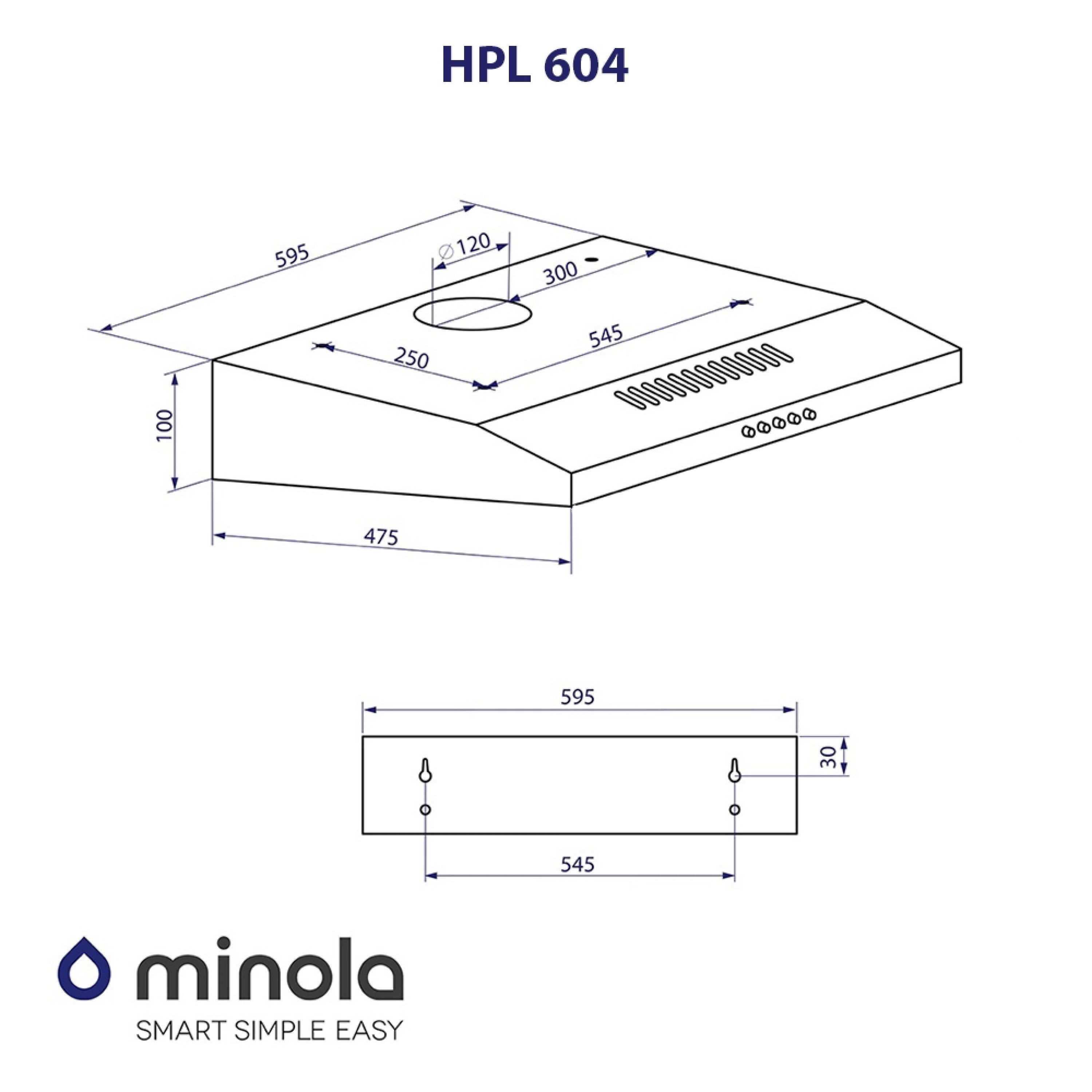 Витяжка плоска Minola HPL 604 I - зображення 9