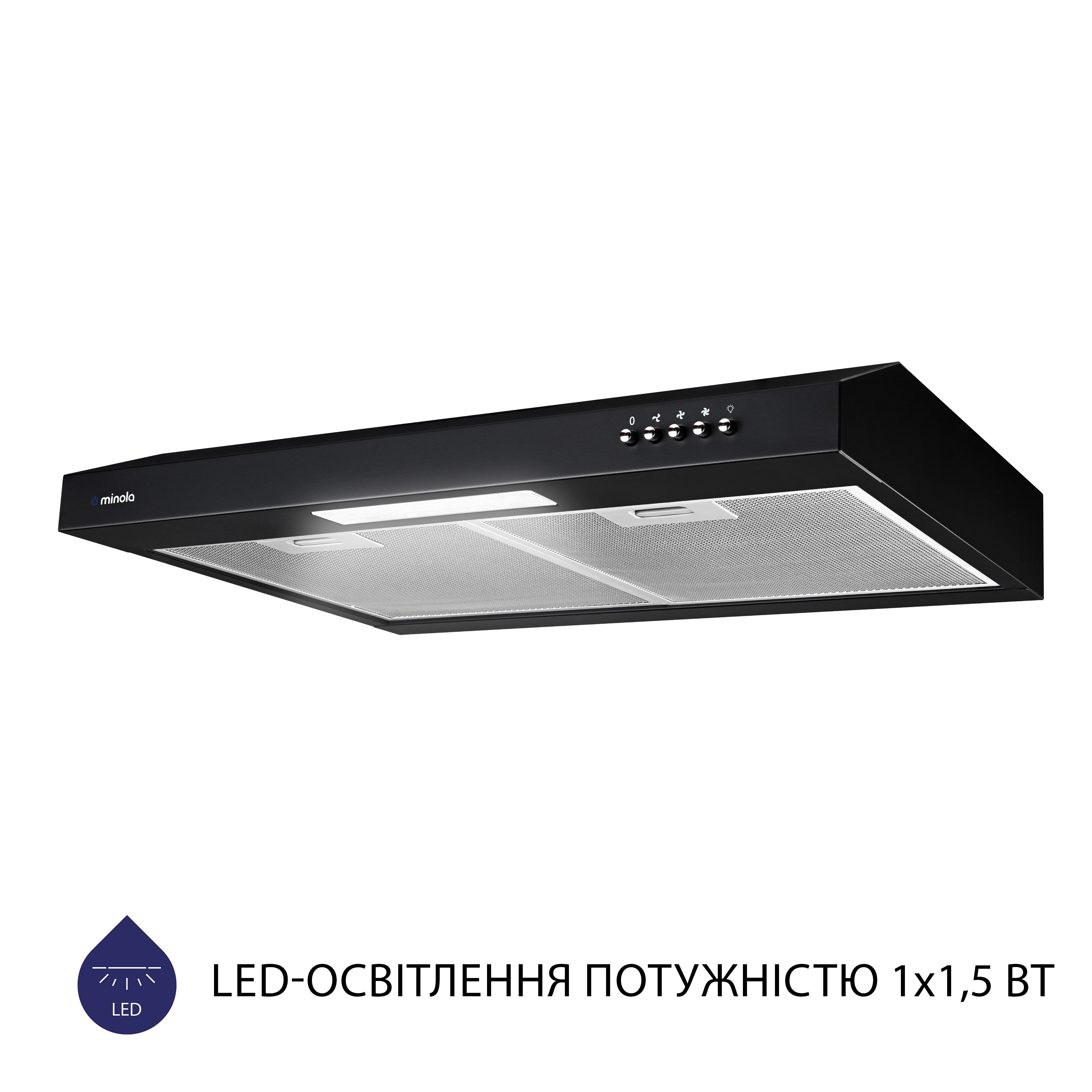 Витяжка плоска Minola HPL 612 BL - зображення 4