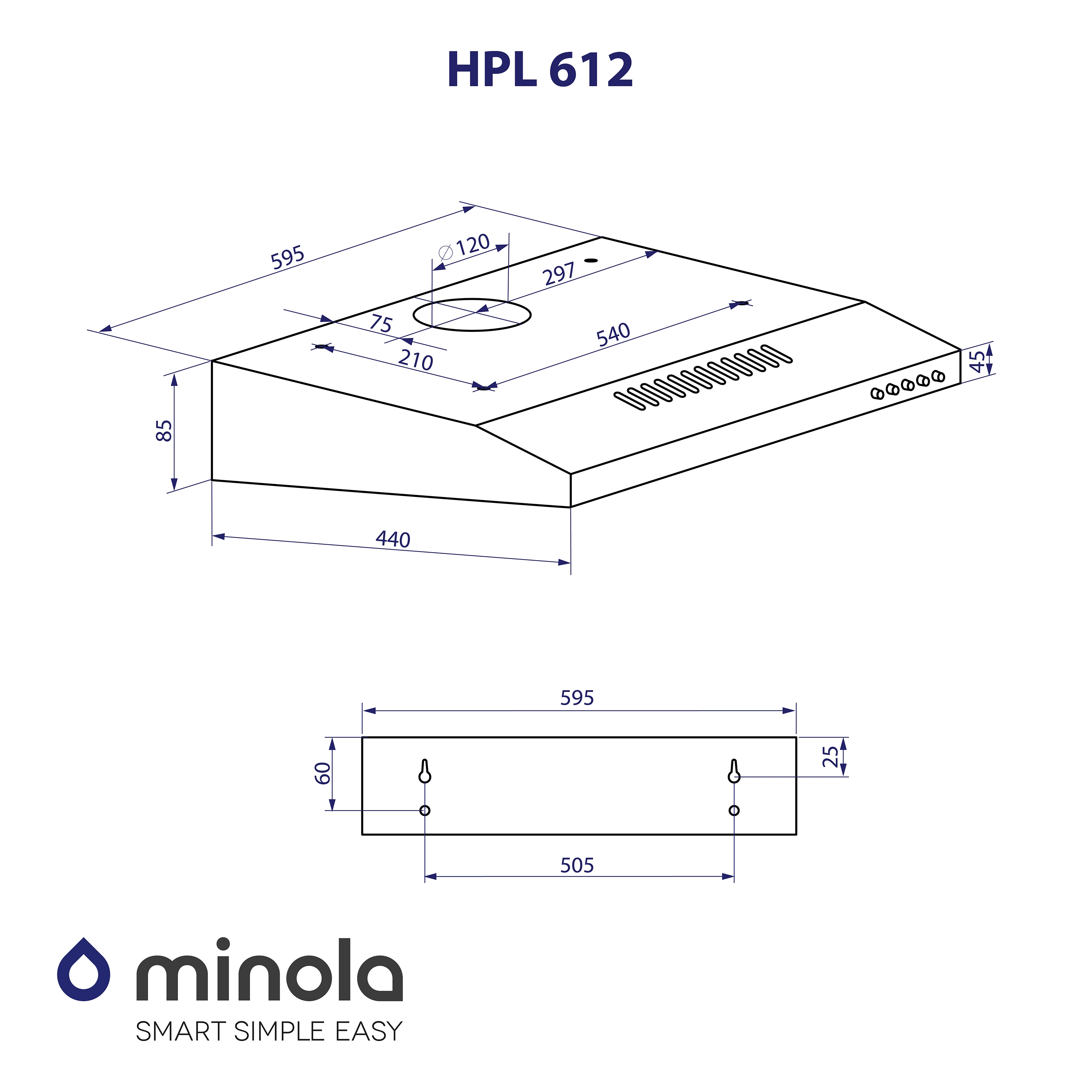 Витяжка плоска Minola HPL 612 I - зображення 11