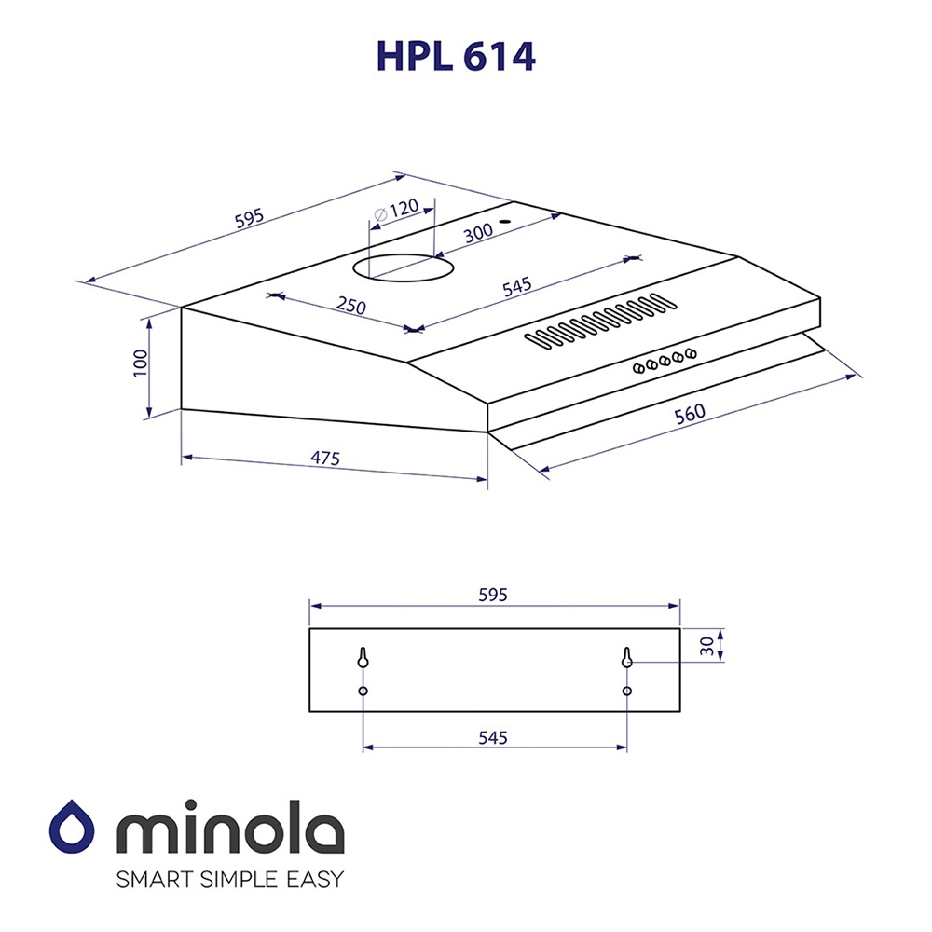 Вытяжка плоская Minola HPL 614 BL - зображення 11
