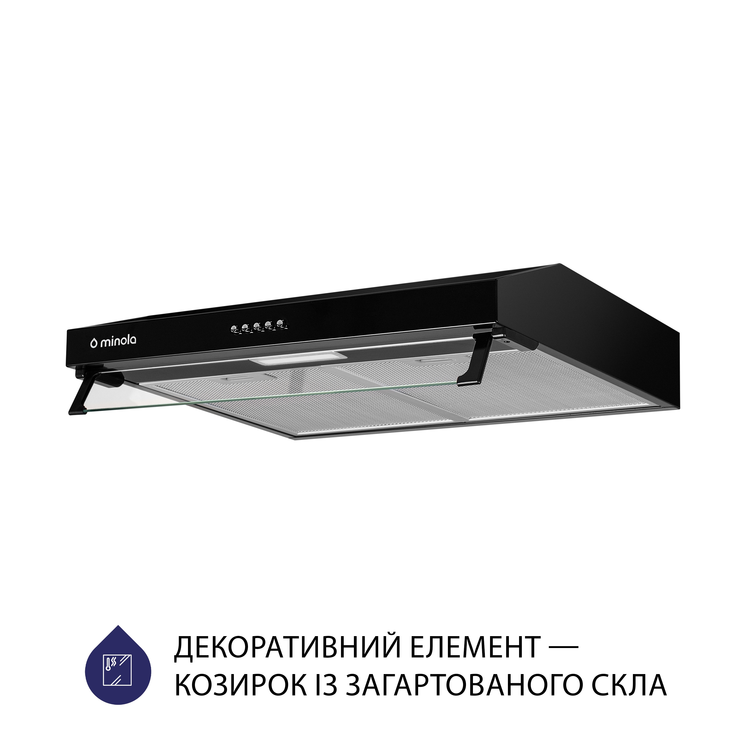 Вытяжка плоская Minola HPL 614 BL - зображення 4