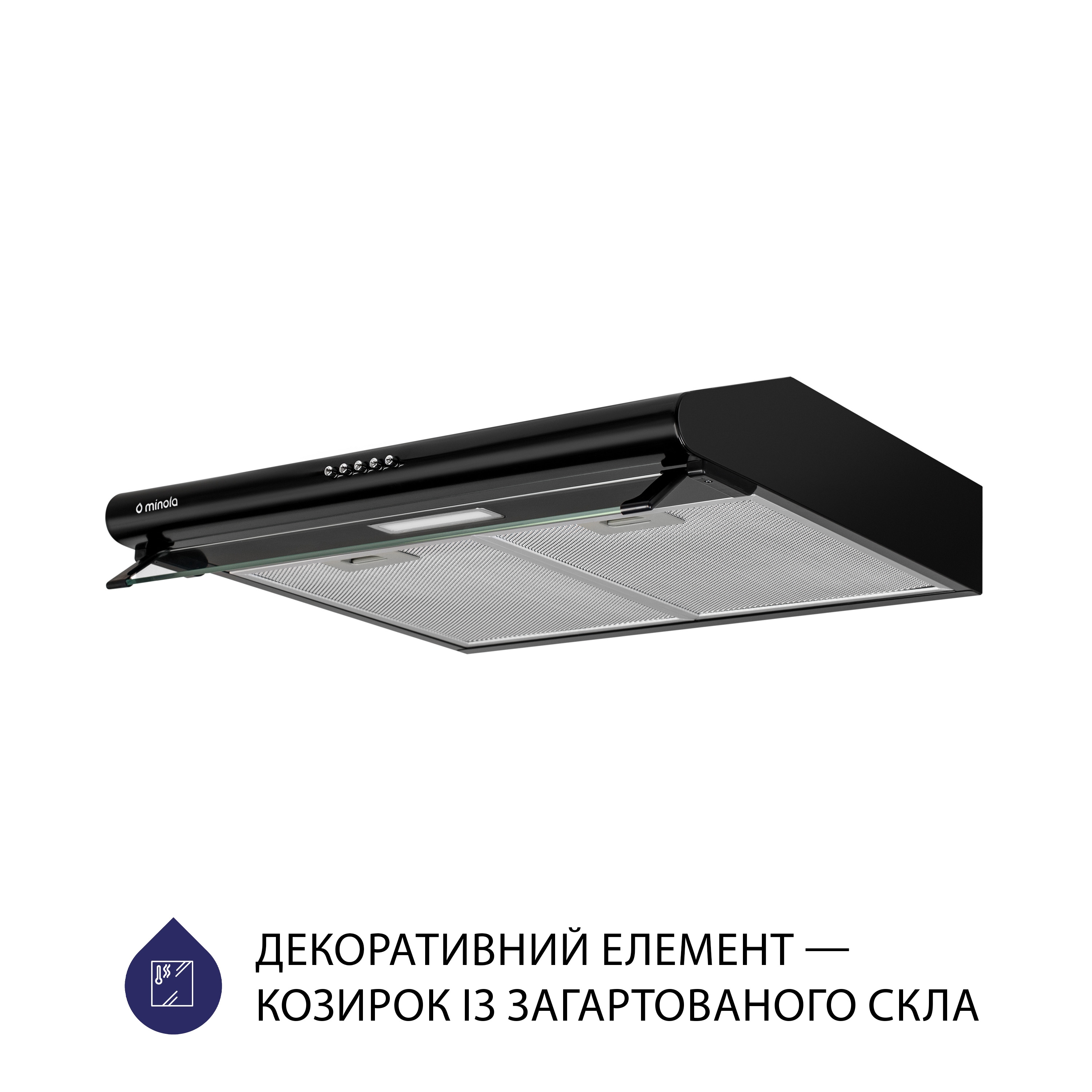 Витяжка плоска Minola HPL 615 BL - зображення 4