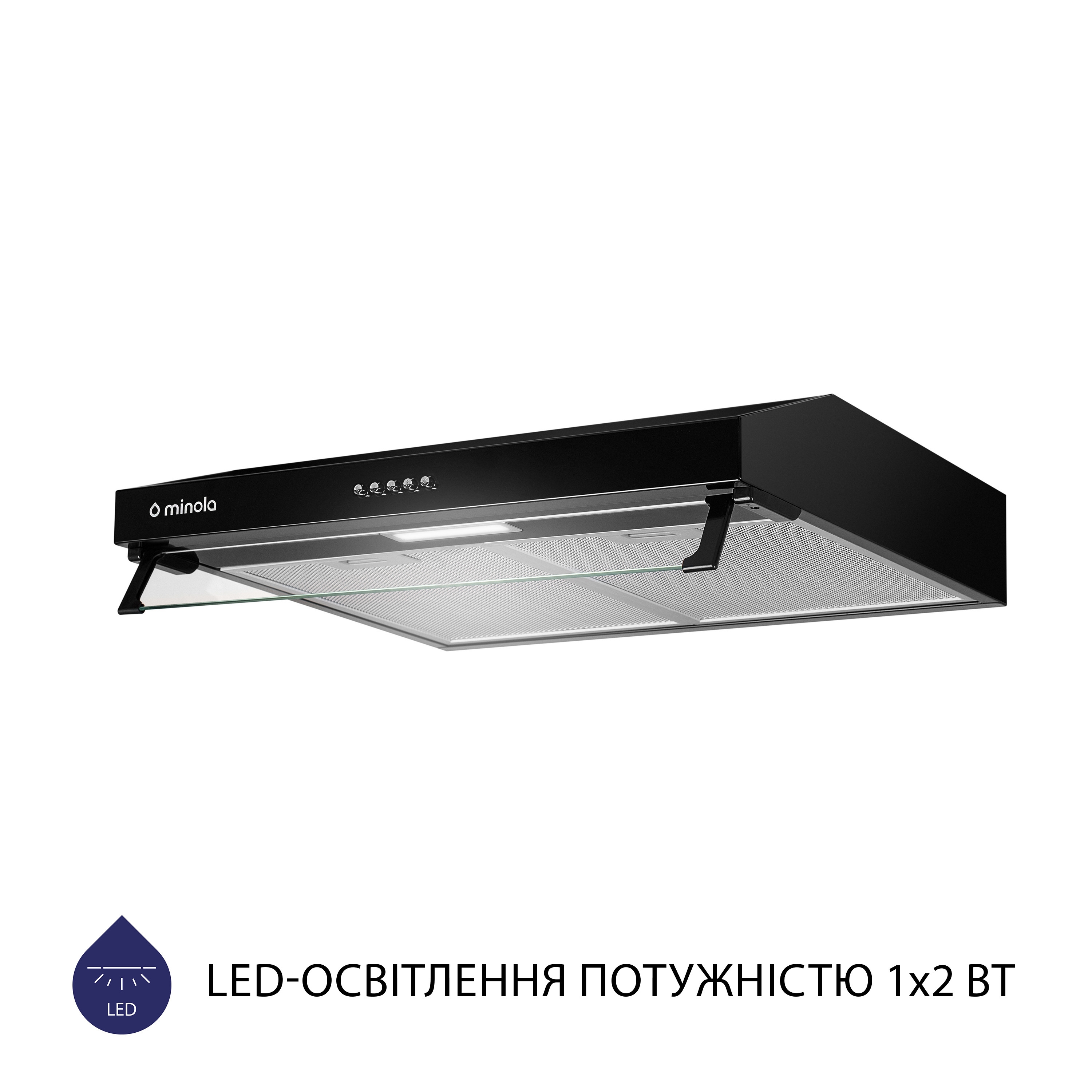 Вытяжка плоская Minola HPL 617 BL - зображення 3