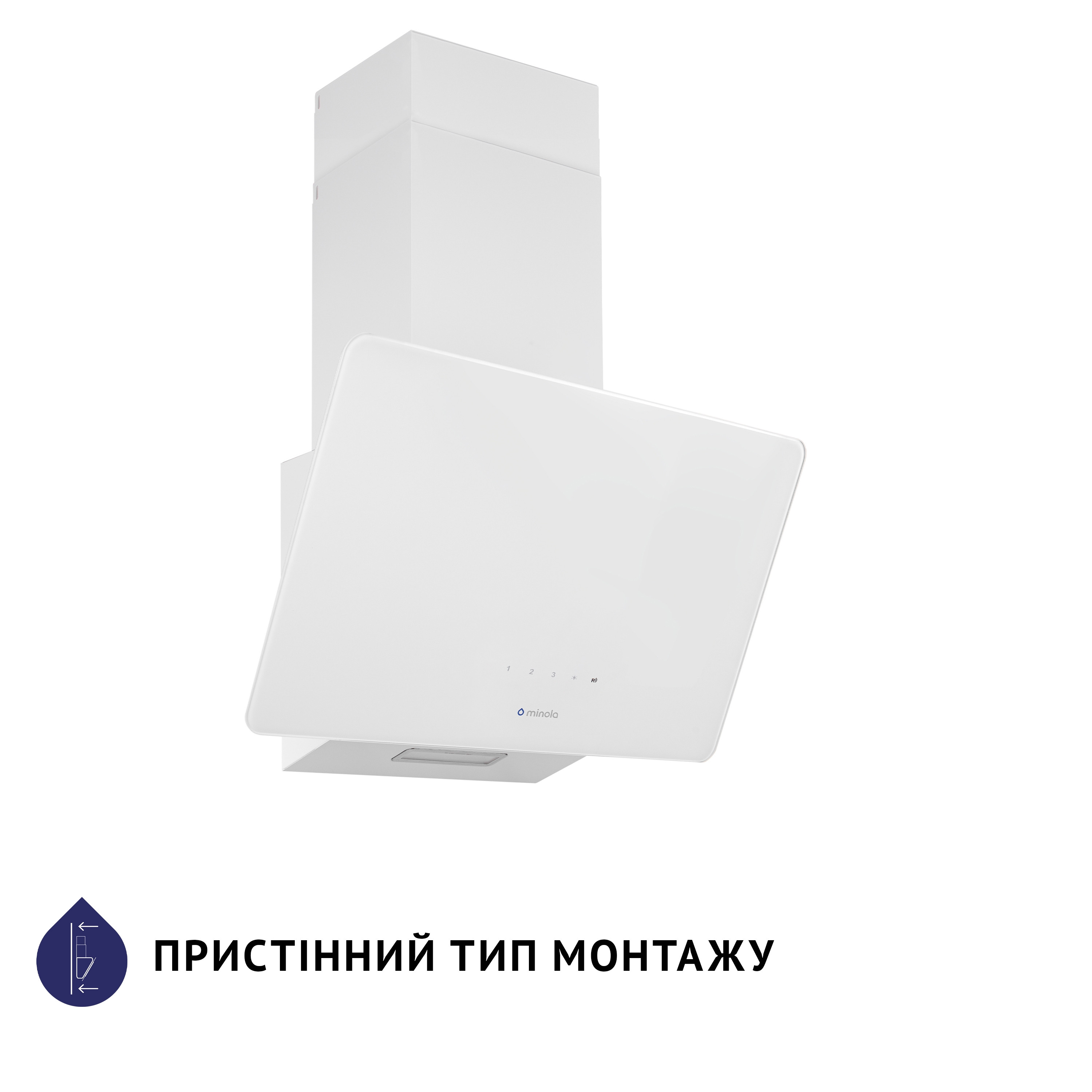 Вытяжка декоративная наклонная Minola HVS 5224 WH 700 LED - зображення 2