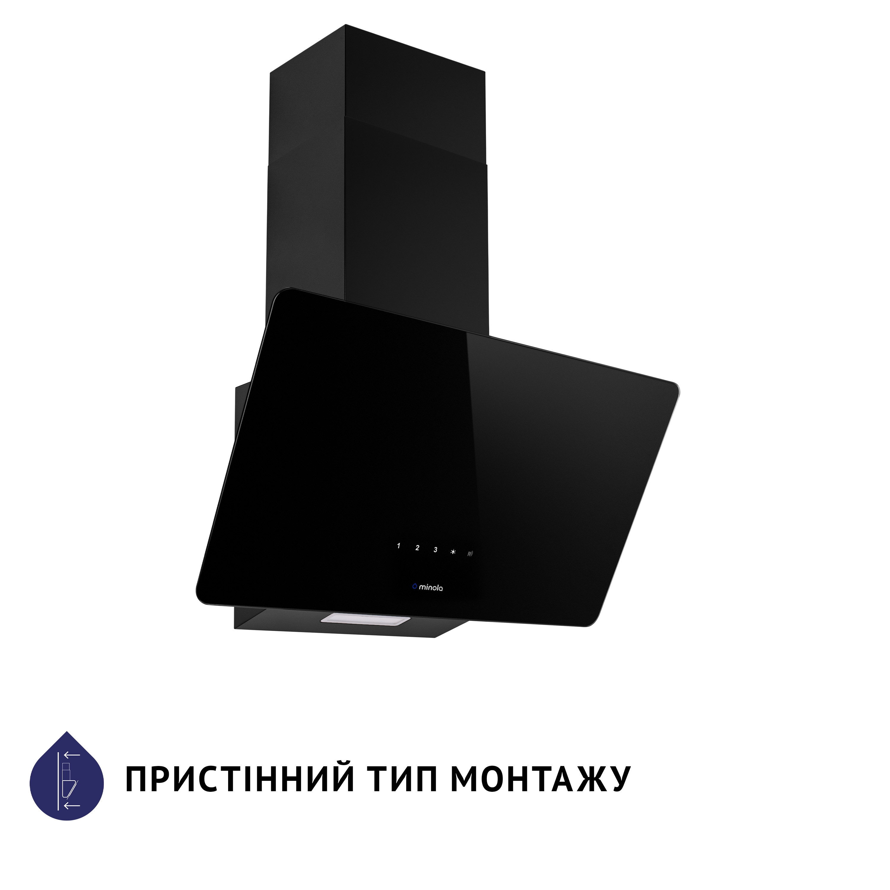 Вытяжка декоративная наклонная Minola HVS 6224 BL 700 LED - зображення 2