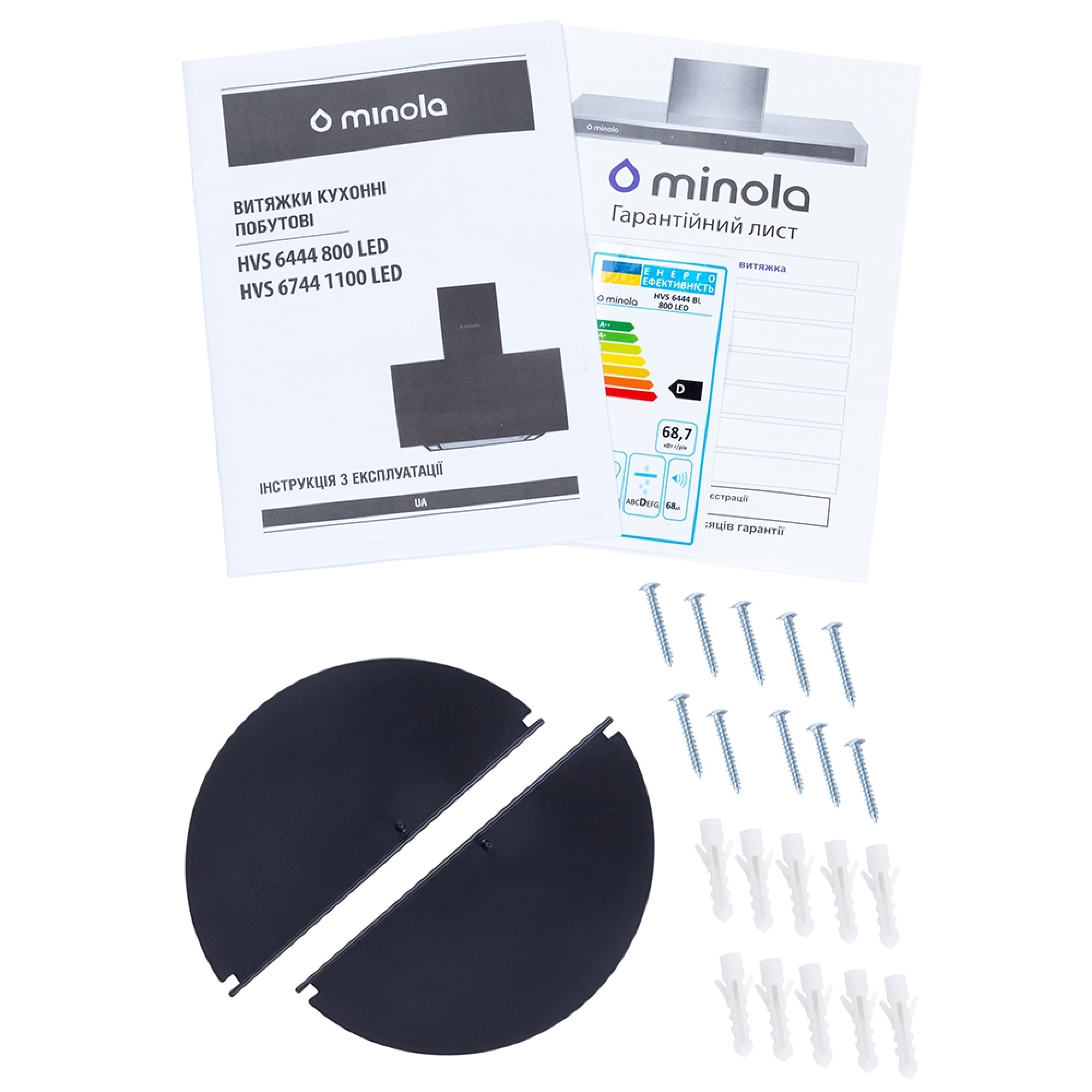 Витяжка декоративна похила Minola HVS 6444 BL 800 LED - зображення 13