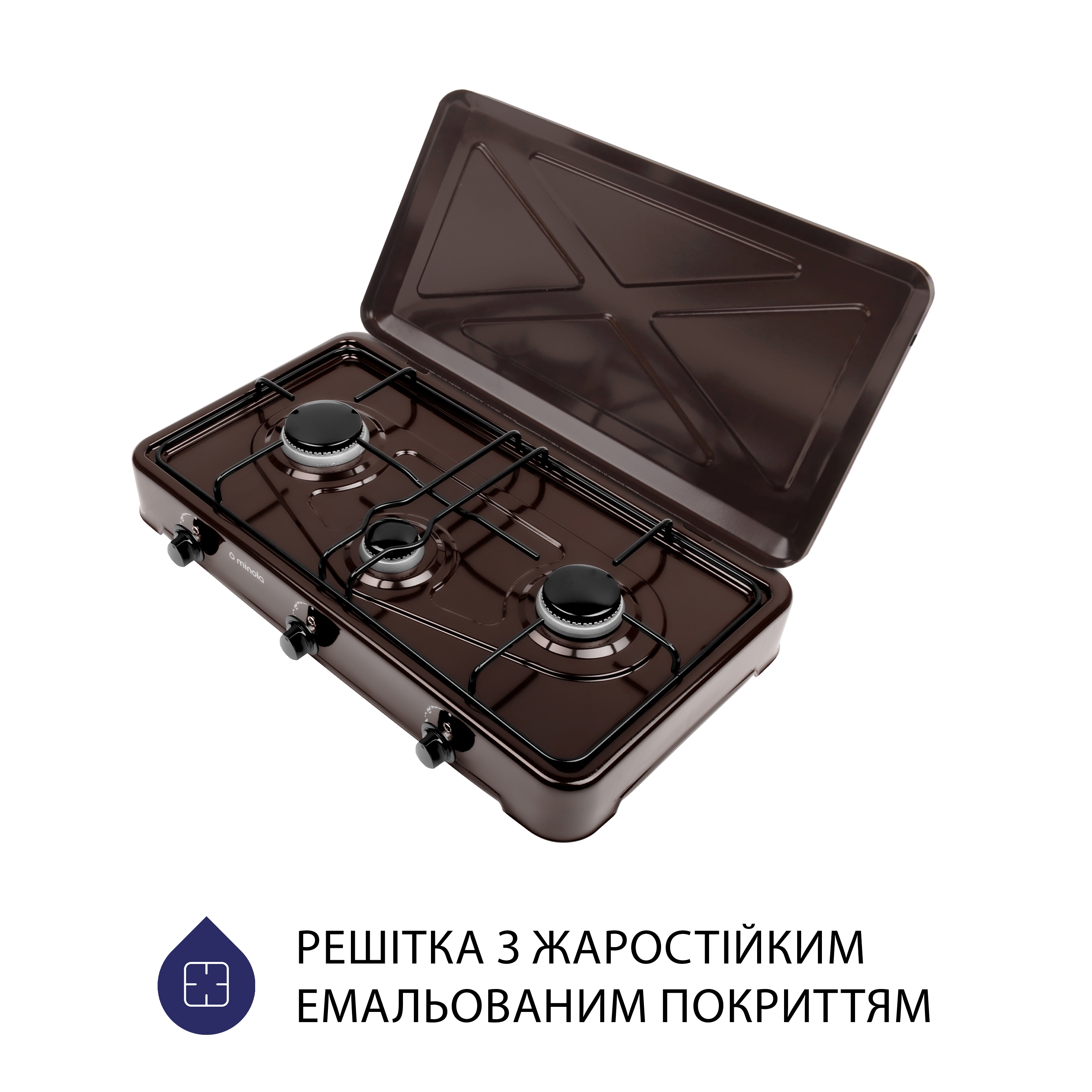 Настільна газова плита Minola TGH 300 BR - зображення 2