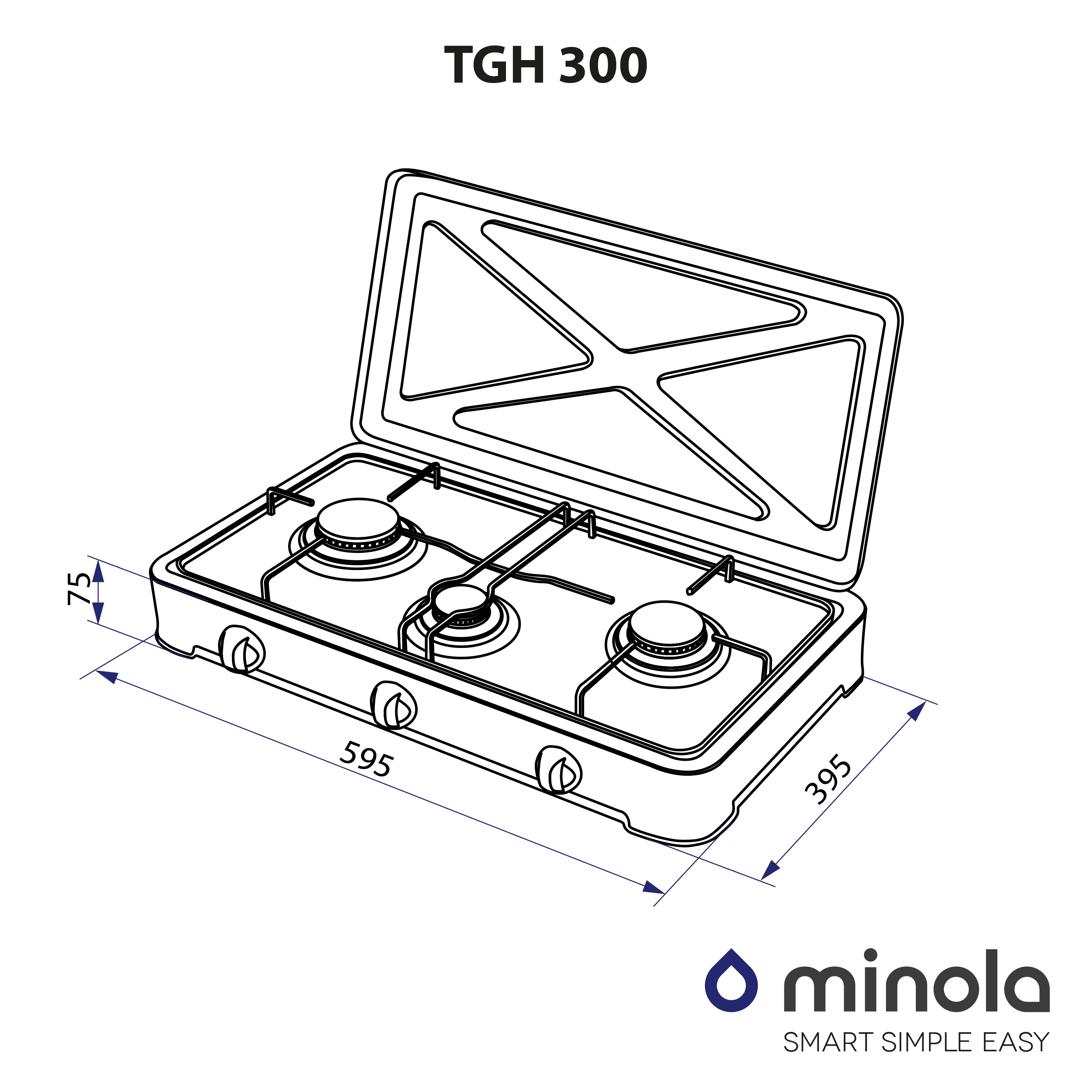 Настільна газова плита Minola TGH 300 BR - зображення 7