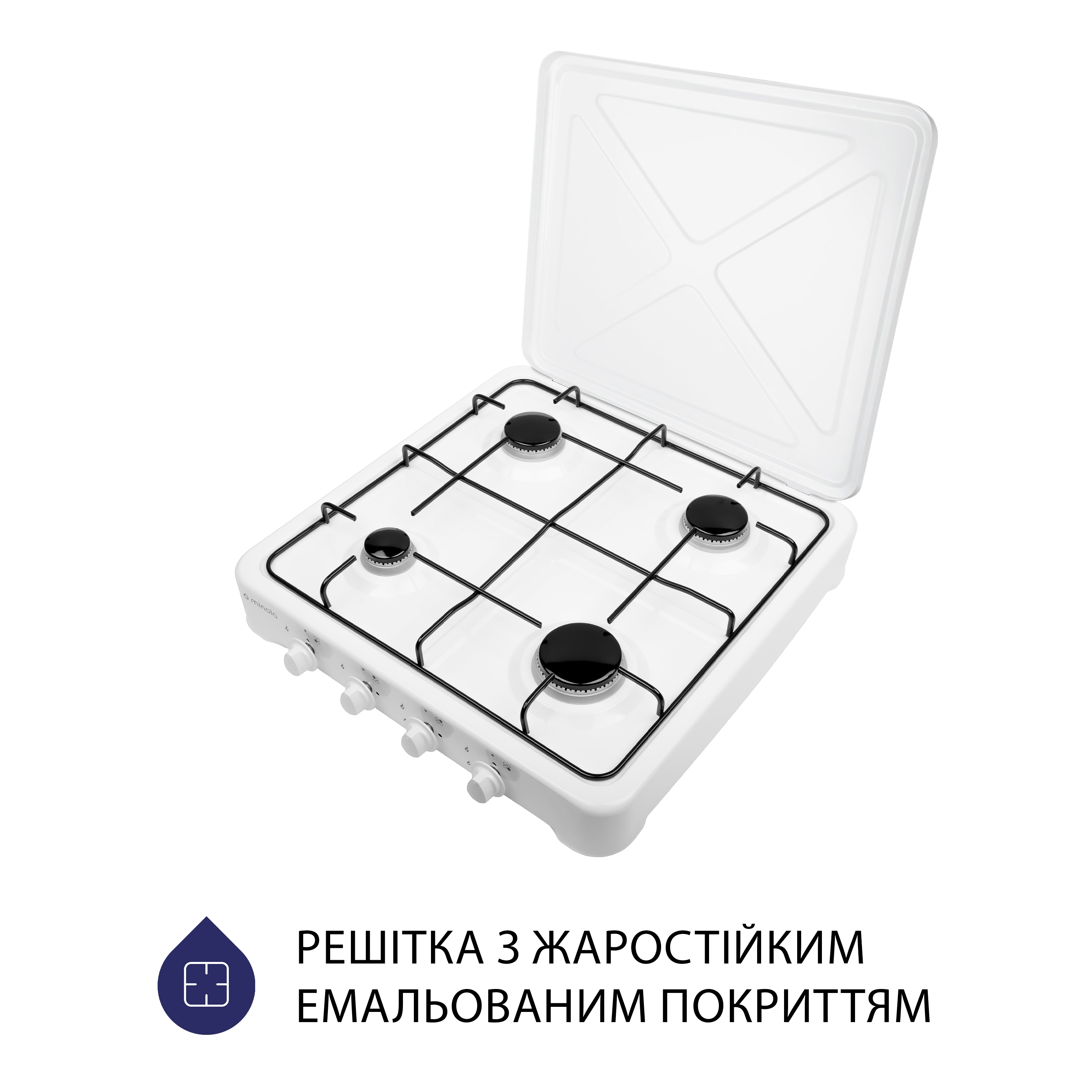 Настольная газовая плита Minola TGH 400 WH - зображення 2