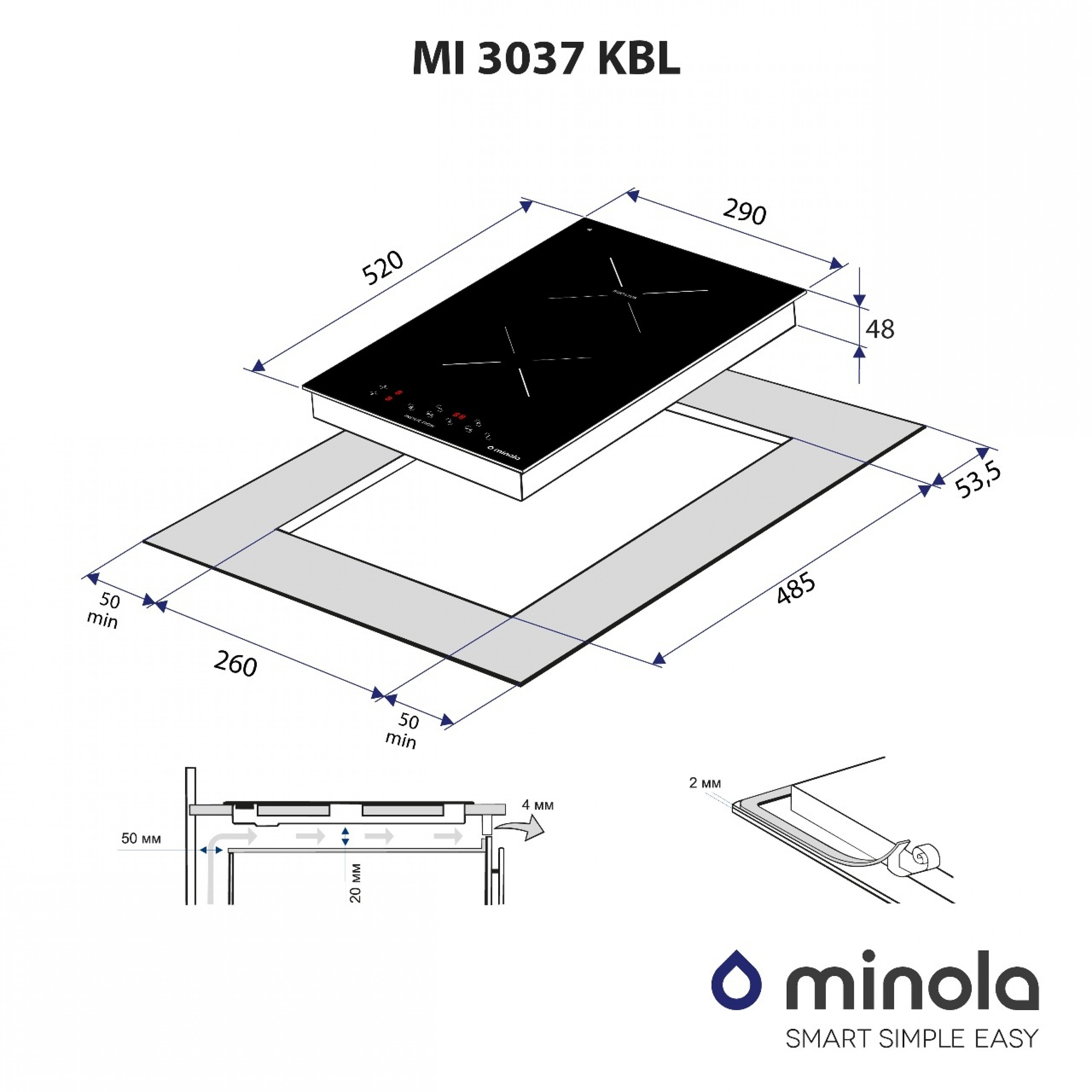 Поверхня індукційна Domino Minola MI 3037 KBL - зображення 9