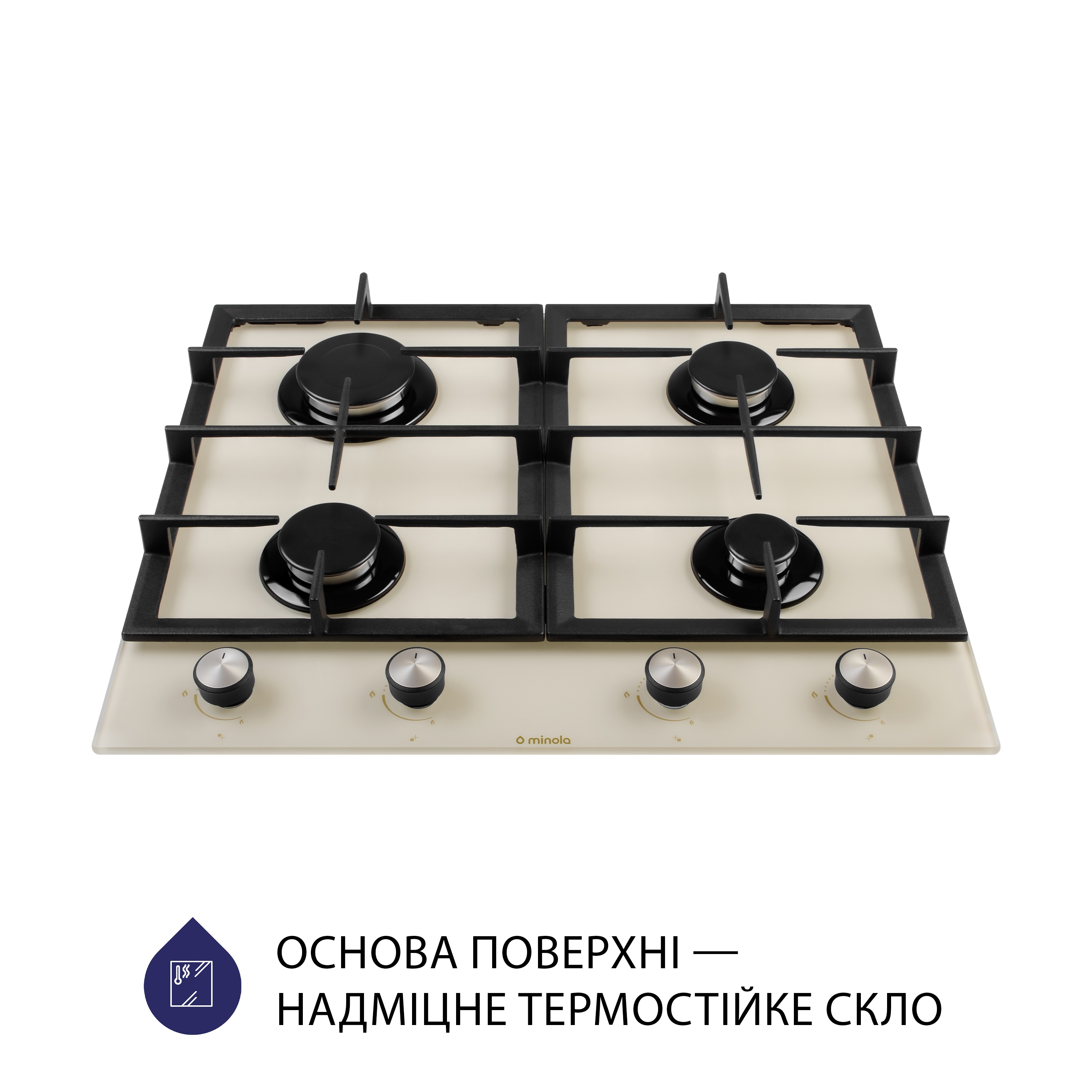 Поверхность газовая на стекле Minola MGG 614204 IV - зображення 2