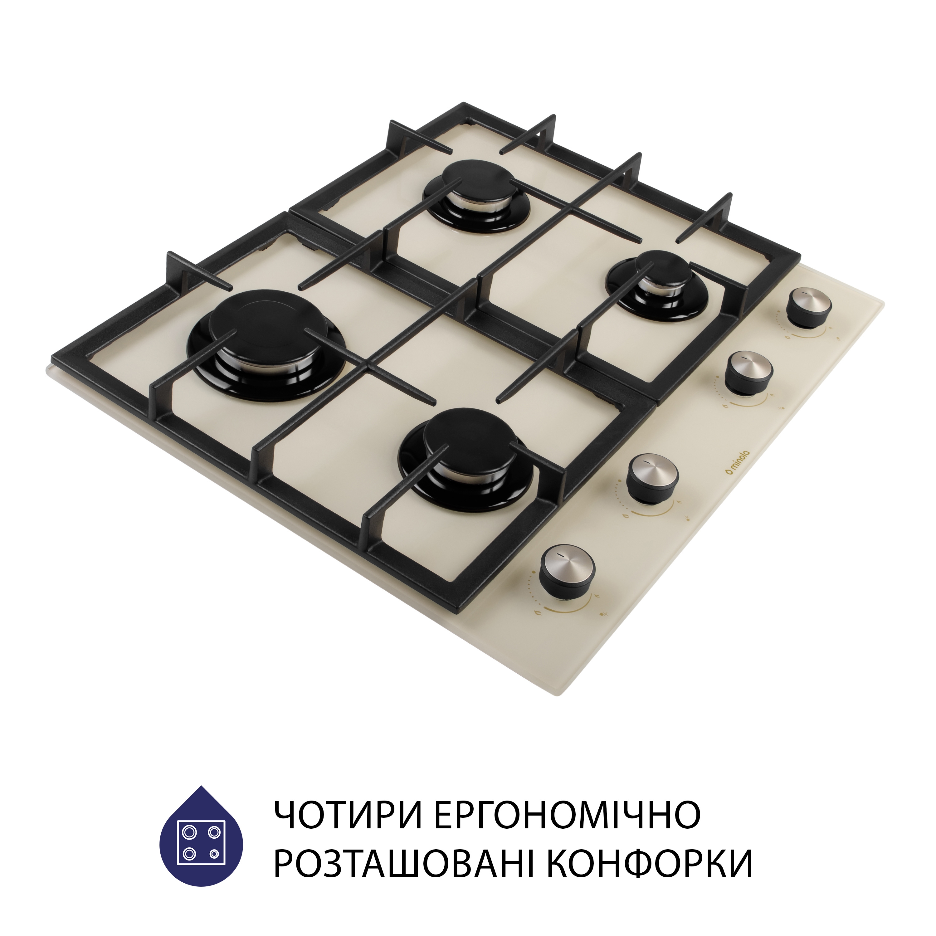 Поверхность газовая на стекле Minola MGG 614204 IV - зображення 3