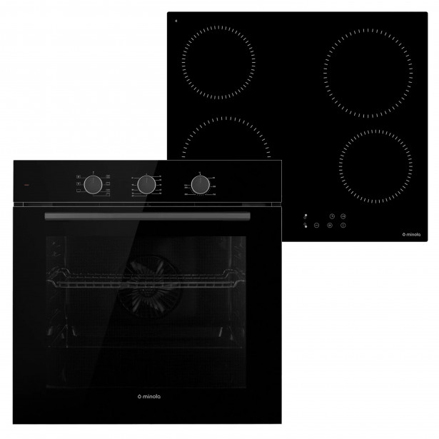 Комплект техники Minola: Духовка EO 675 BL + Поверхность MVH 6031 KBL - зображення 1