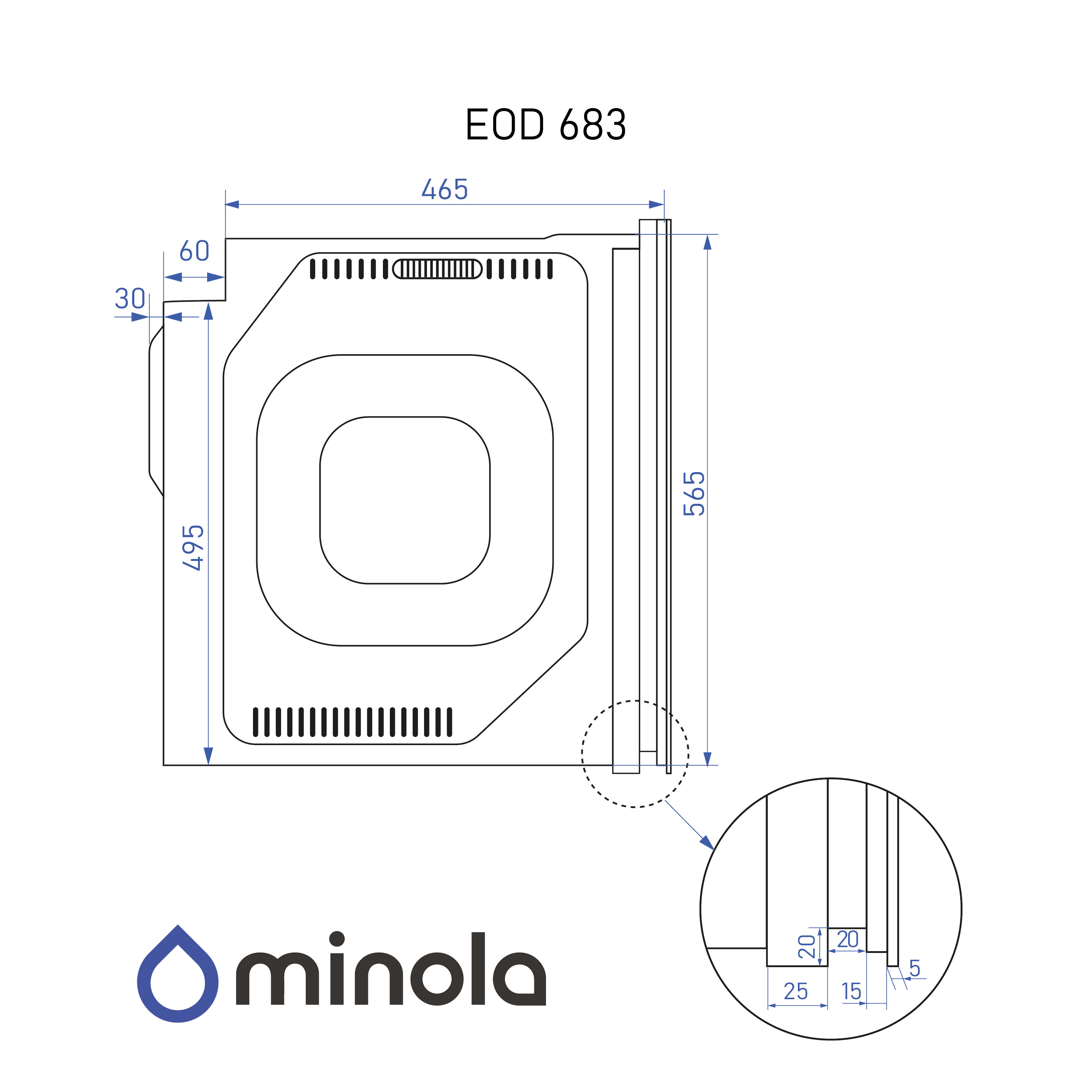 Minola 5905538401884 - зображення 6 Духовой шкаф электрический Minola EOD 683 BL - зображення 6