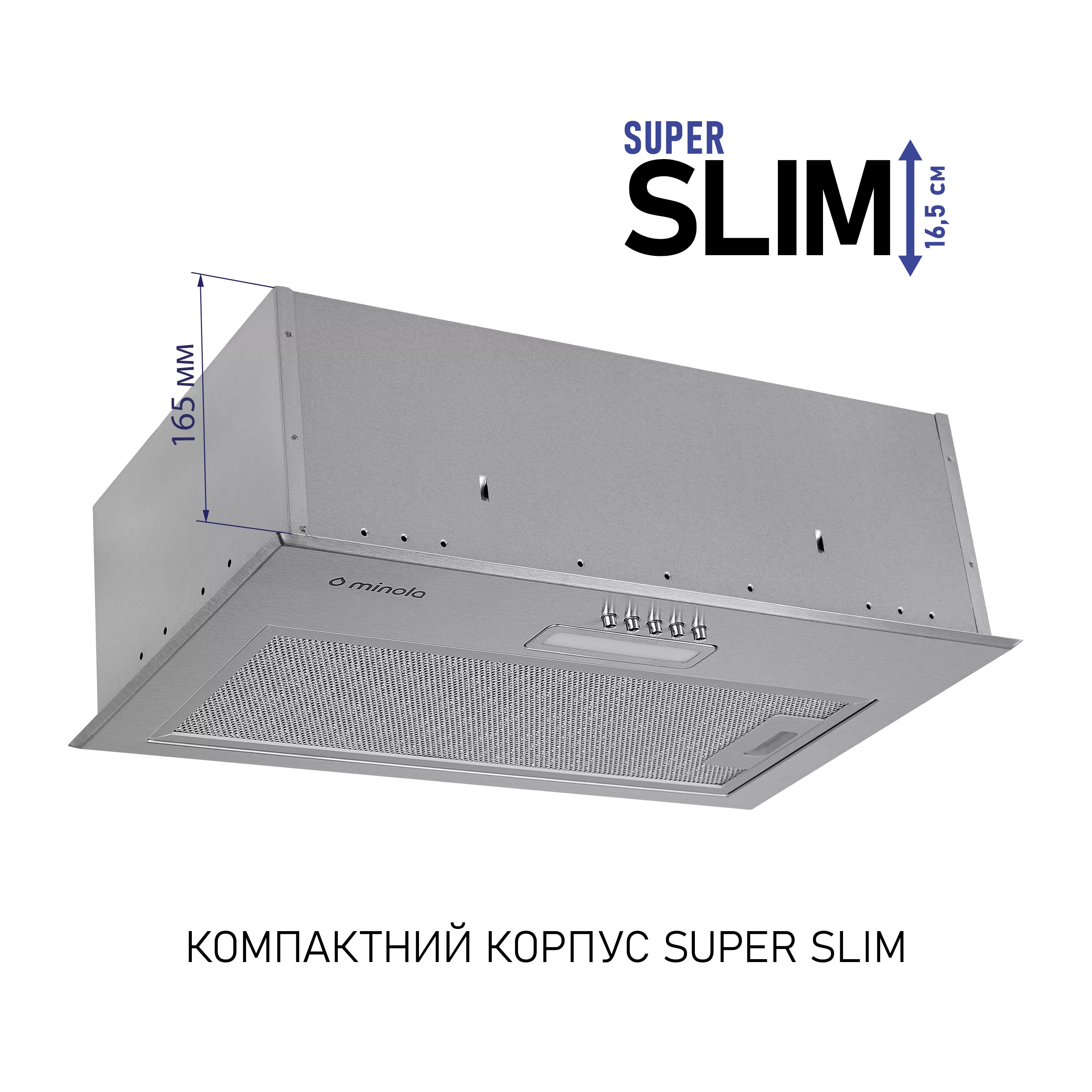 Minola 5902767909532 - зображення 2 Половстраиваемая вытяжка Minola HBI 5214 I 700 LED - зображення 2