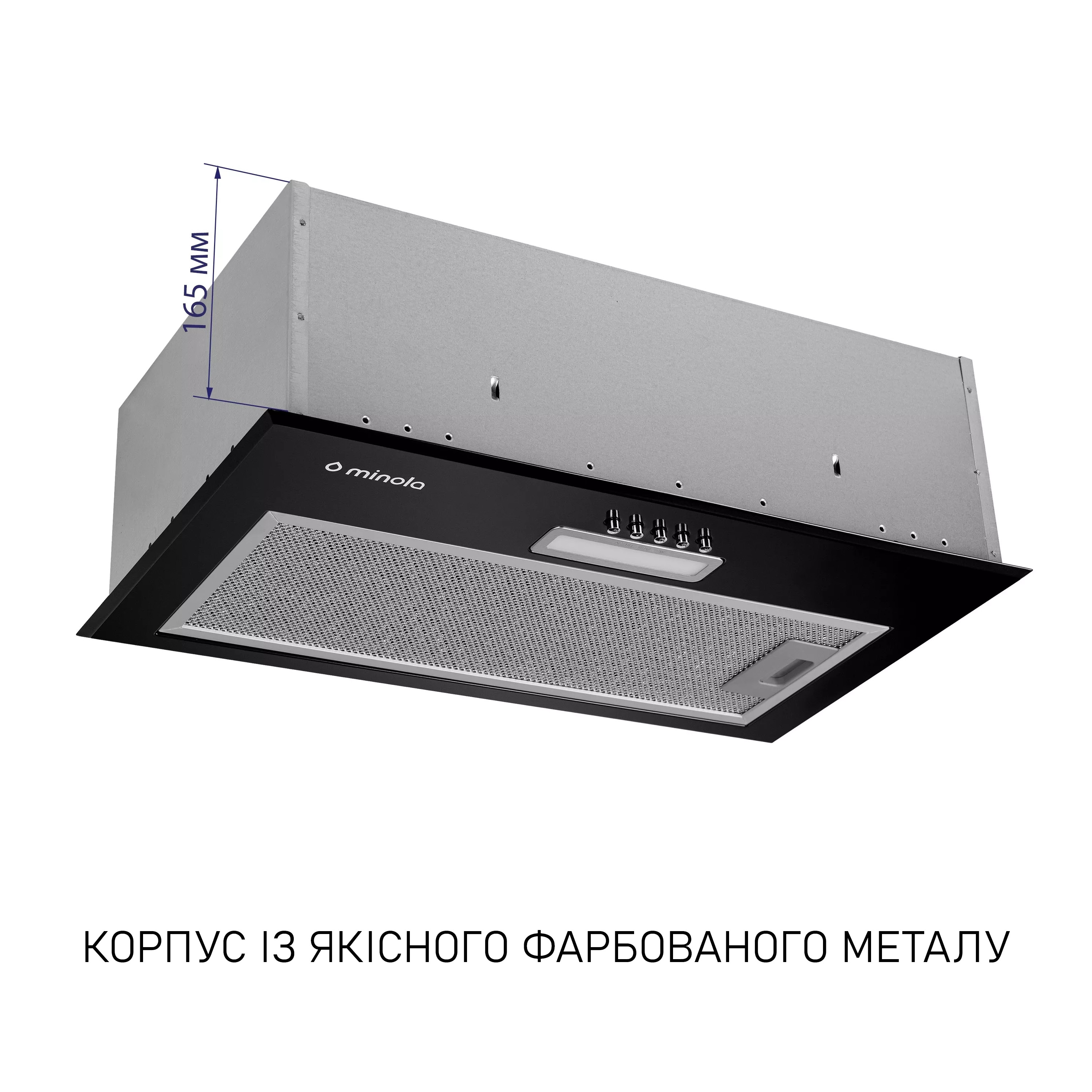 Minola 5902767909563 - зображення 2 Витяжка повновбудована Minola HBI 5614 BL 1000 LED - зображення 2