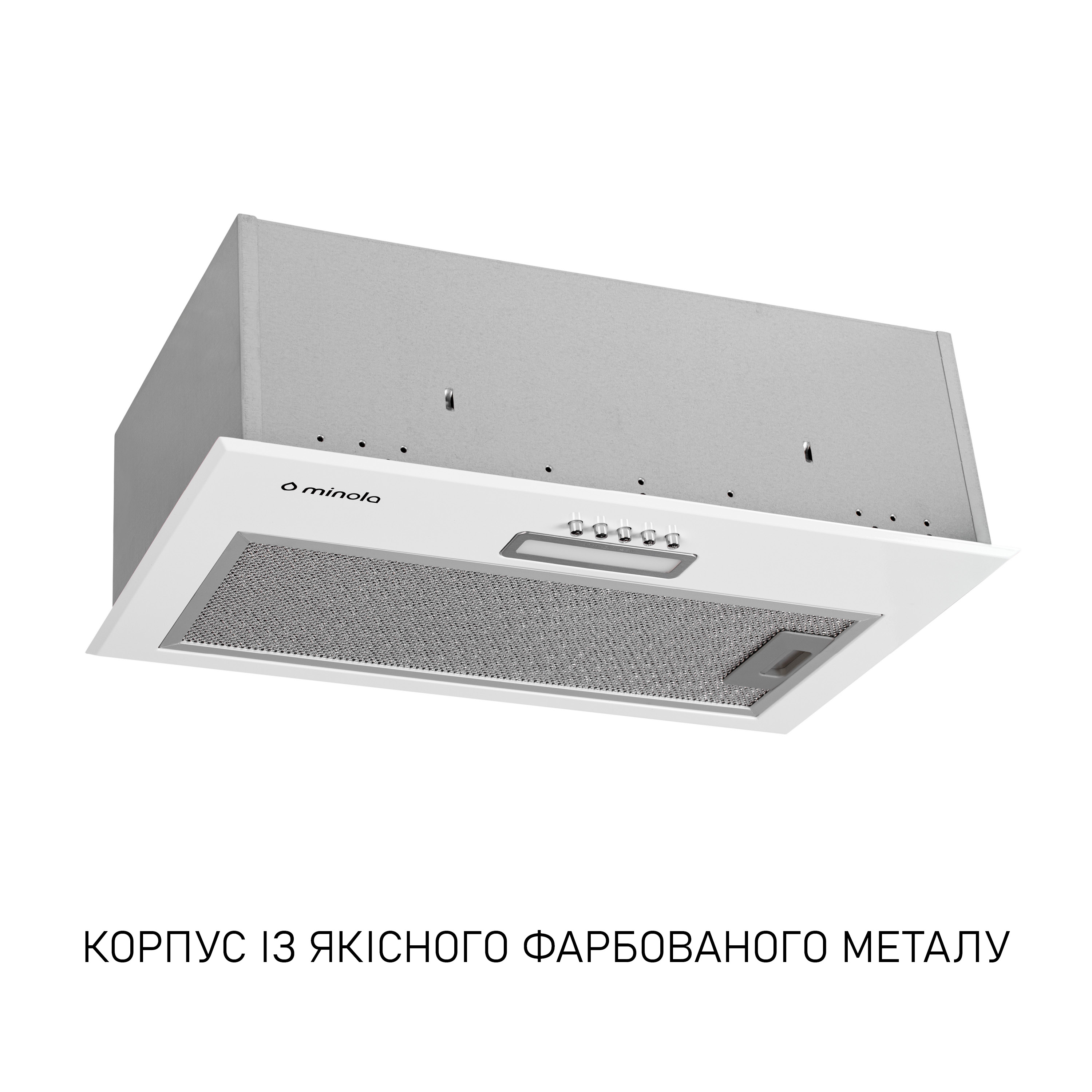 Minola 5902767909587 - зображення 2 Витяжка повновбудована Minola HBI 5614 WH 1000 LED - зображення 2