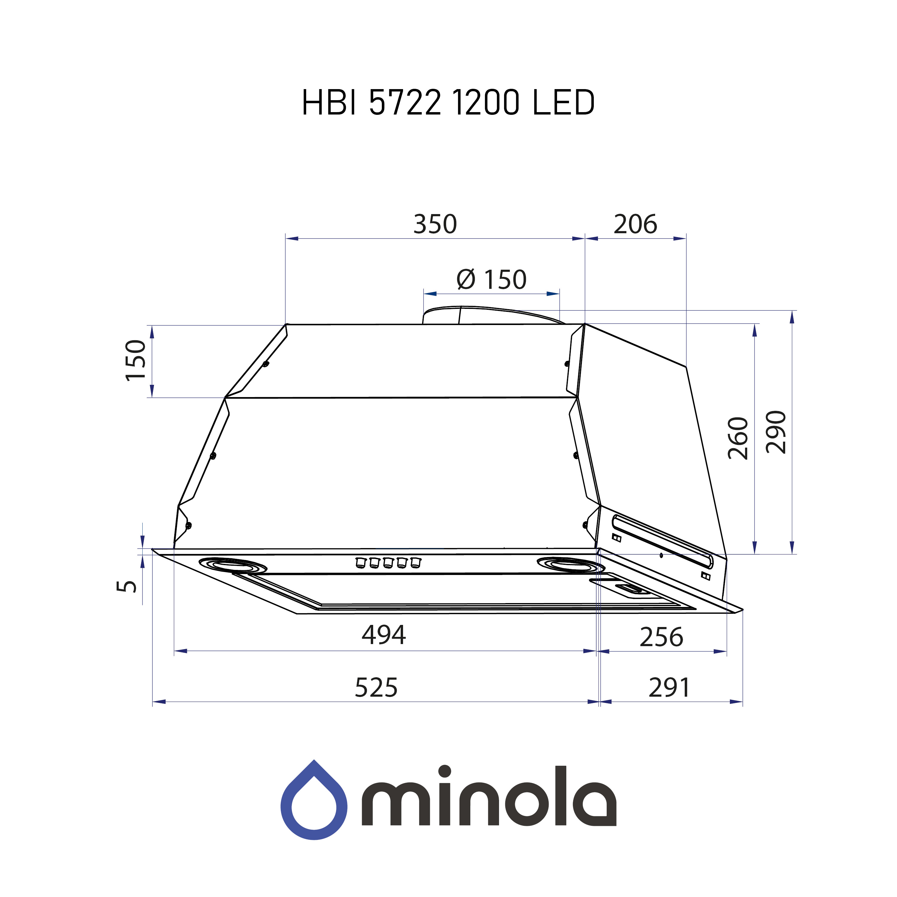 Minola 5902767909624 - зображення 10 Половстраиваемая вытяжка Minola HBI 5722 WH 1200 LED - зображення 10