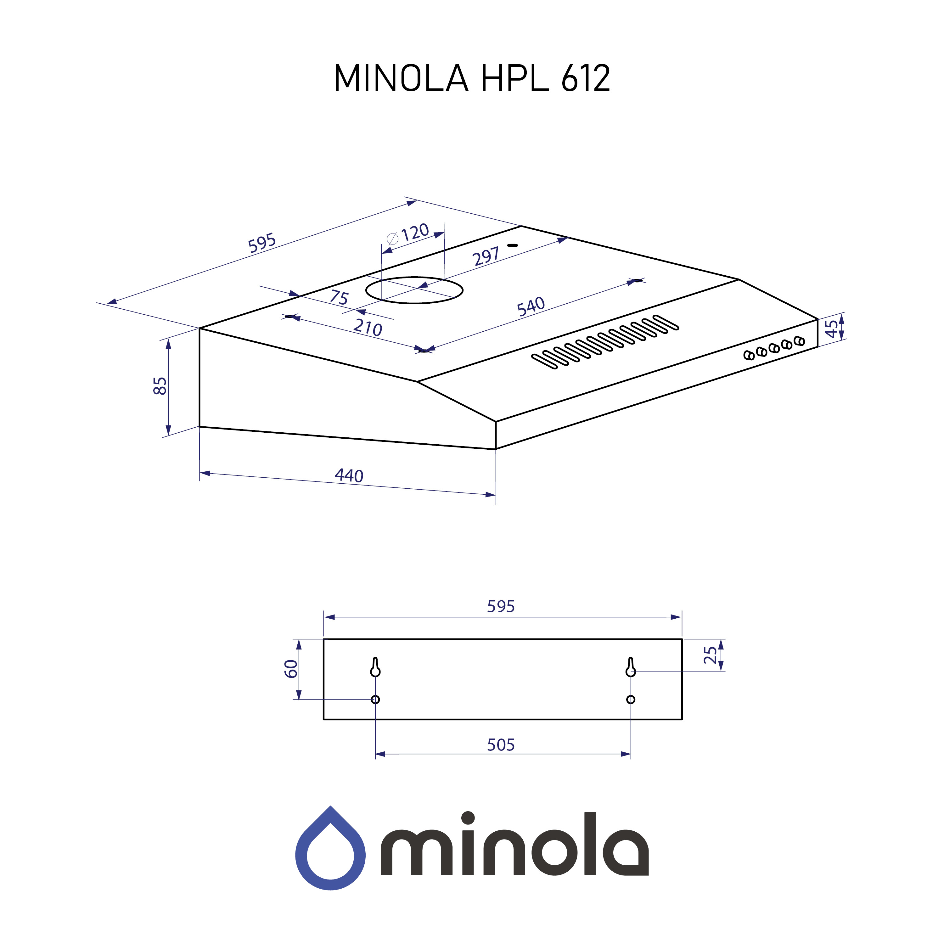Minola 5902767908511 - зображення 11 Вытяжка плоская Minola HPL 612 IV - зображення 11