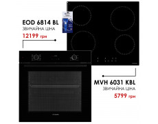 Комплект техніки Minola: Духовка EOD 6814 BL + Поверхня MVH 6031 KBL