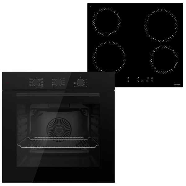 Комплект техніки Minola: Духовка EO 675 BL + Поверхня MVH 6030 KBL + (Витяжка у подарунок) - зображення 1