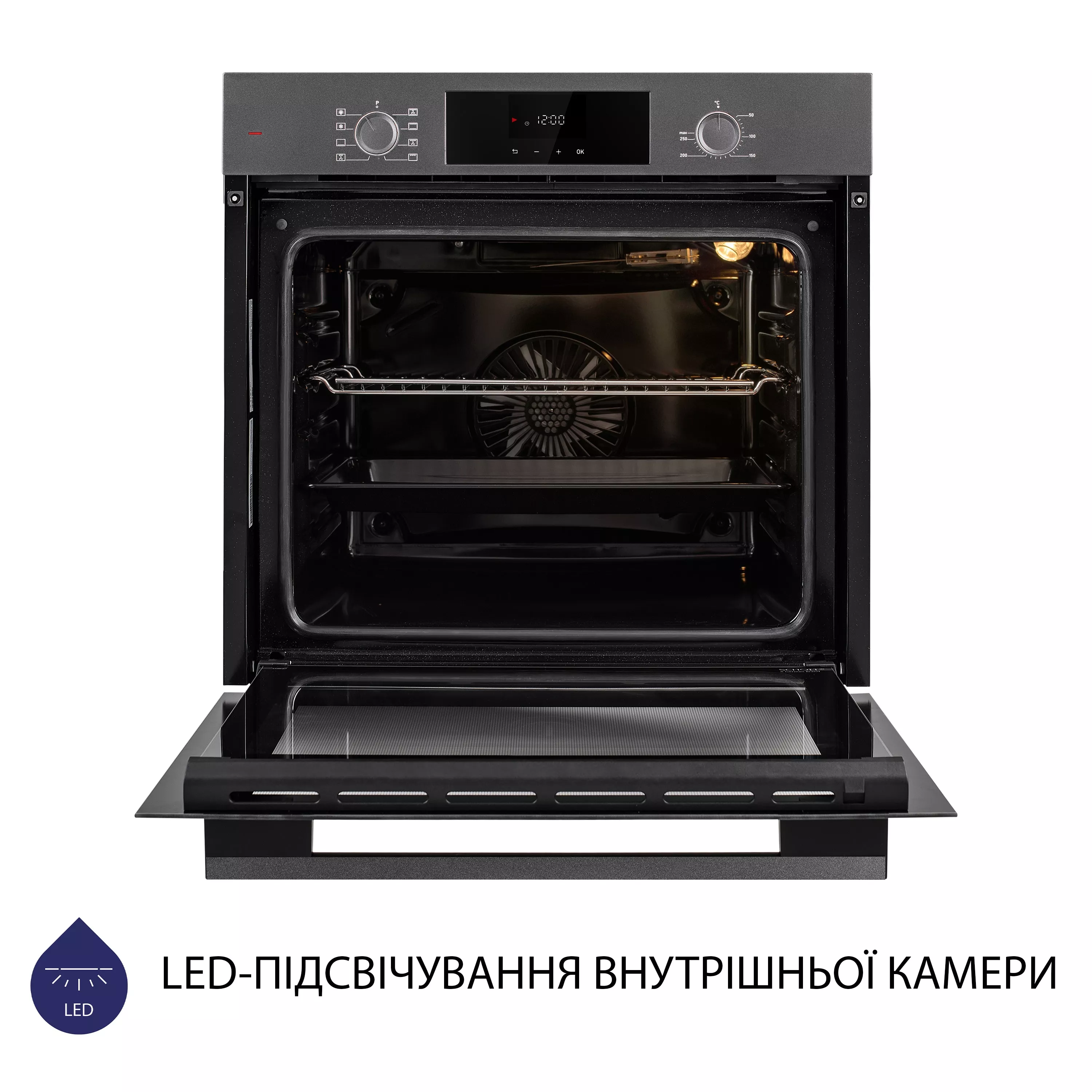 Minola 5902767909716 - зображення 6 Духова шафа електрична Minola EOD 6804 Platinum Gray - зображення 6