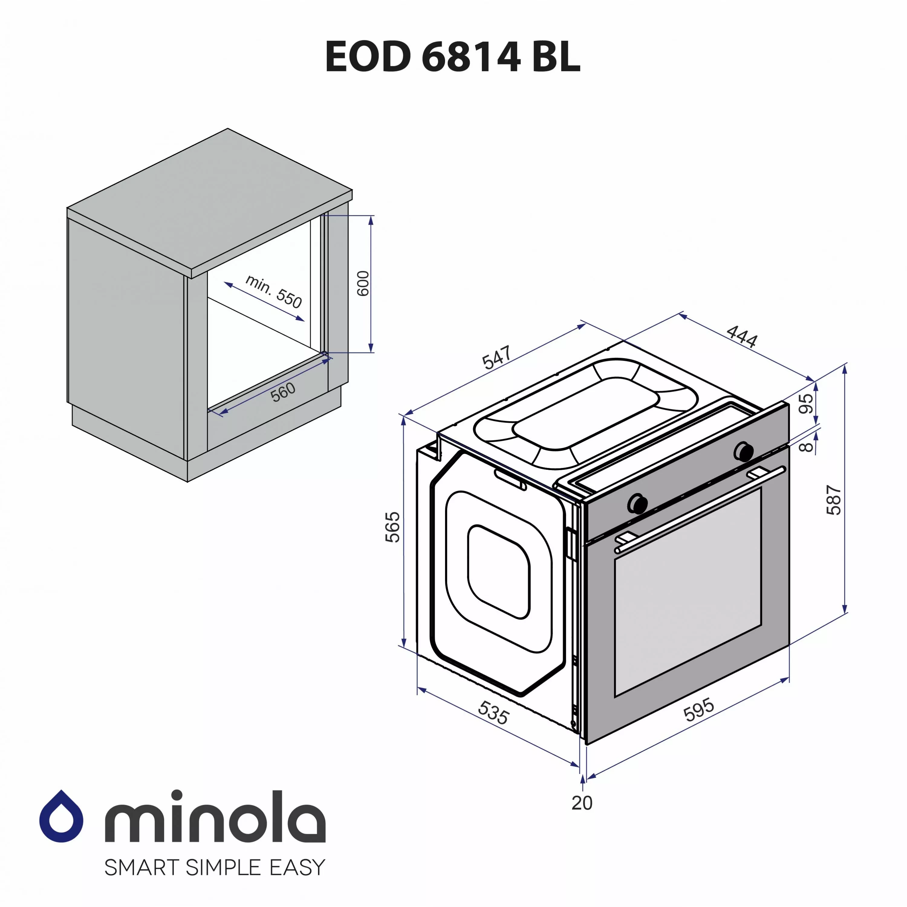 Духова шафа електрична Minola EOD 6814 BL - зображення 14