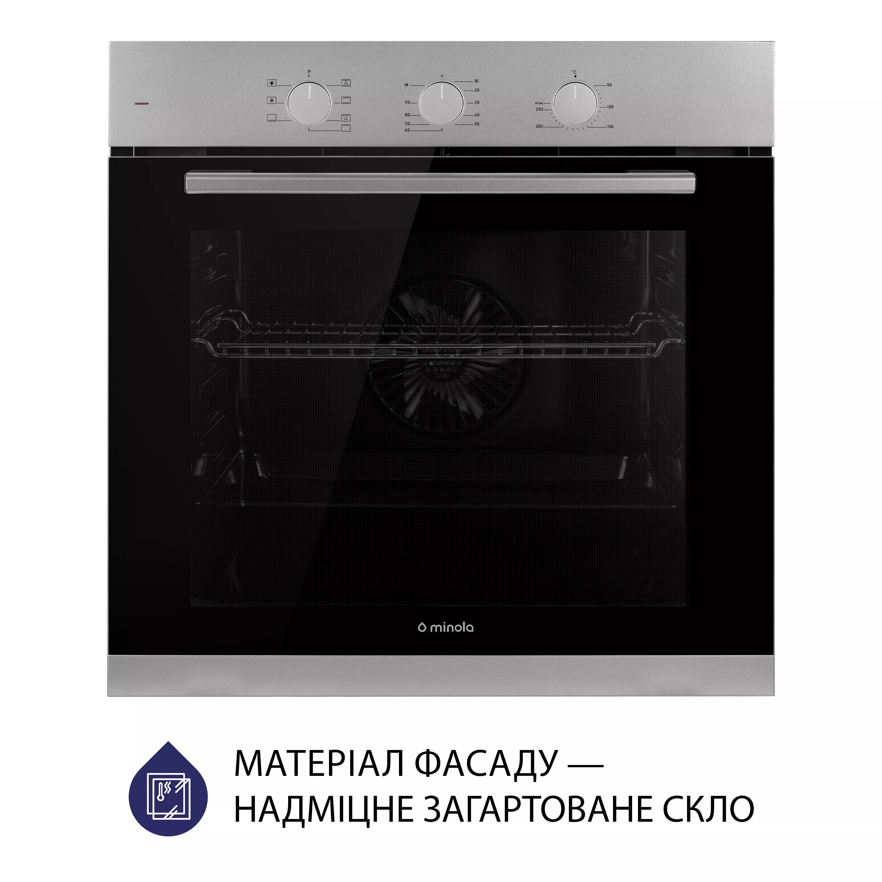 Minola 5905538401594 - зображення 2 Духова шафа електрична Minola EO 675 Dove Gray - зображення 2