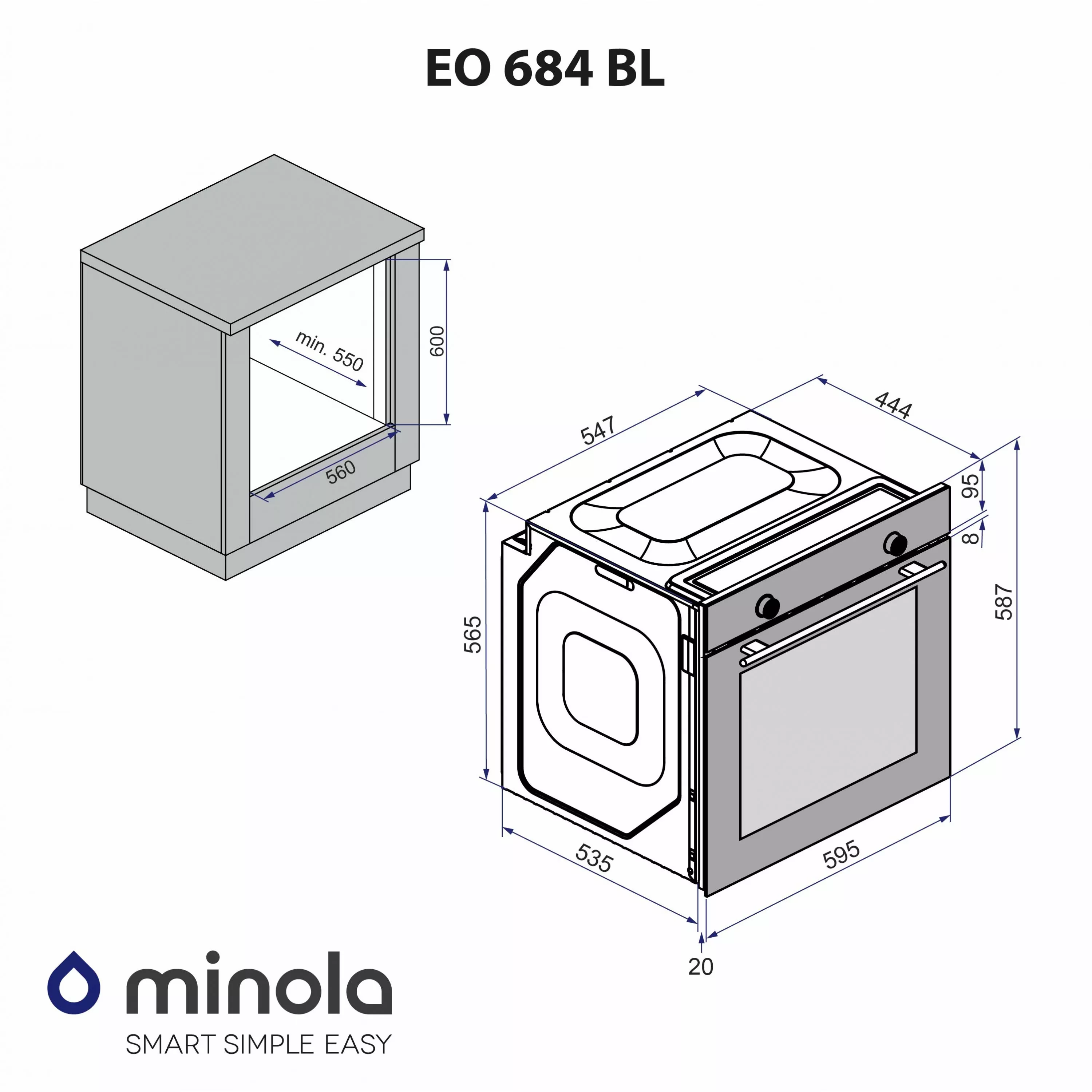 Духова шафа електрична Minola EO 684 BL - зображення 14