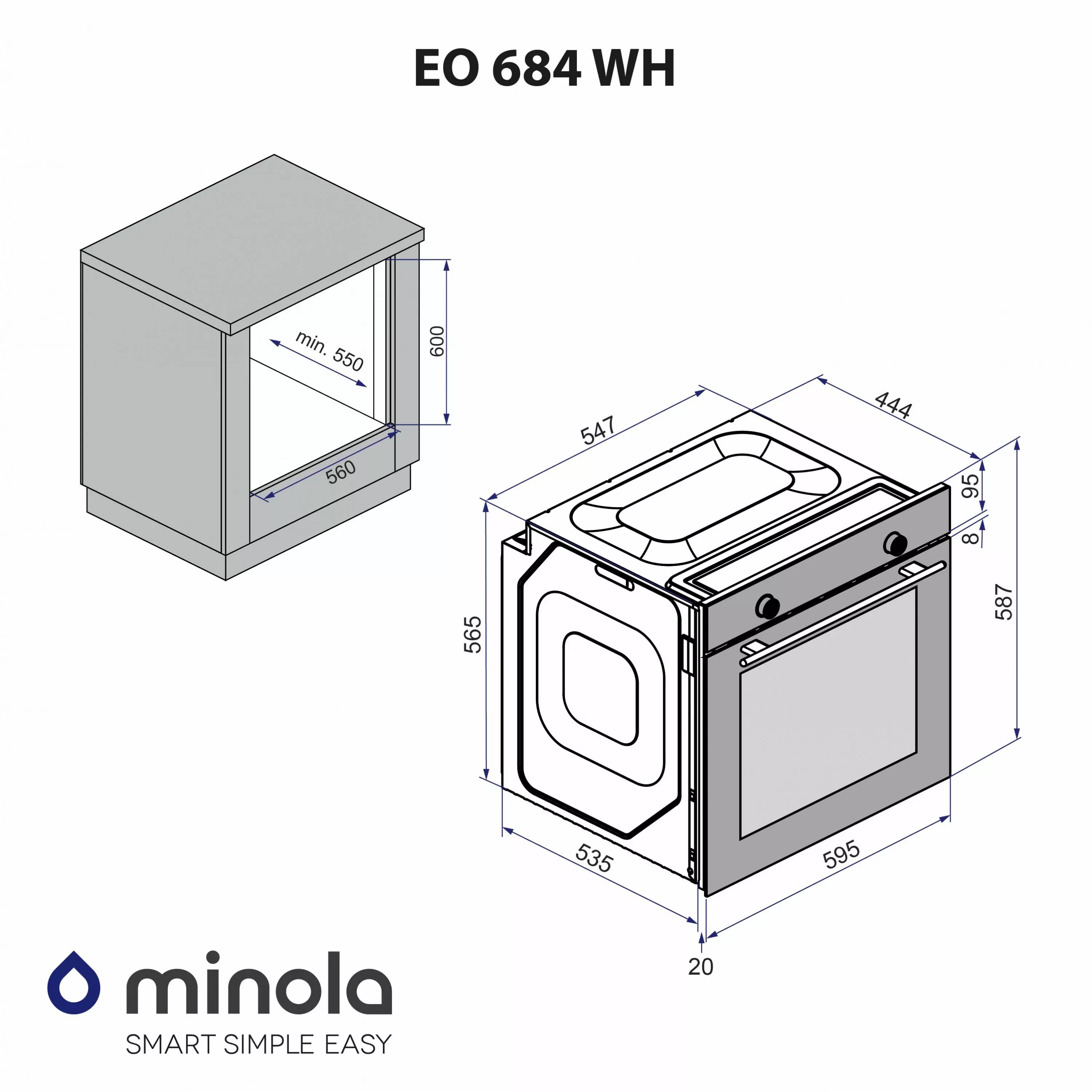 Духовой шкаф электрический Minola EO 684 WH - зображення 14