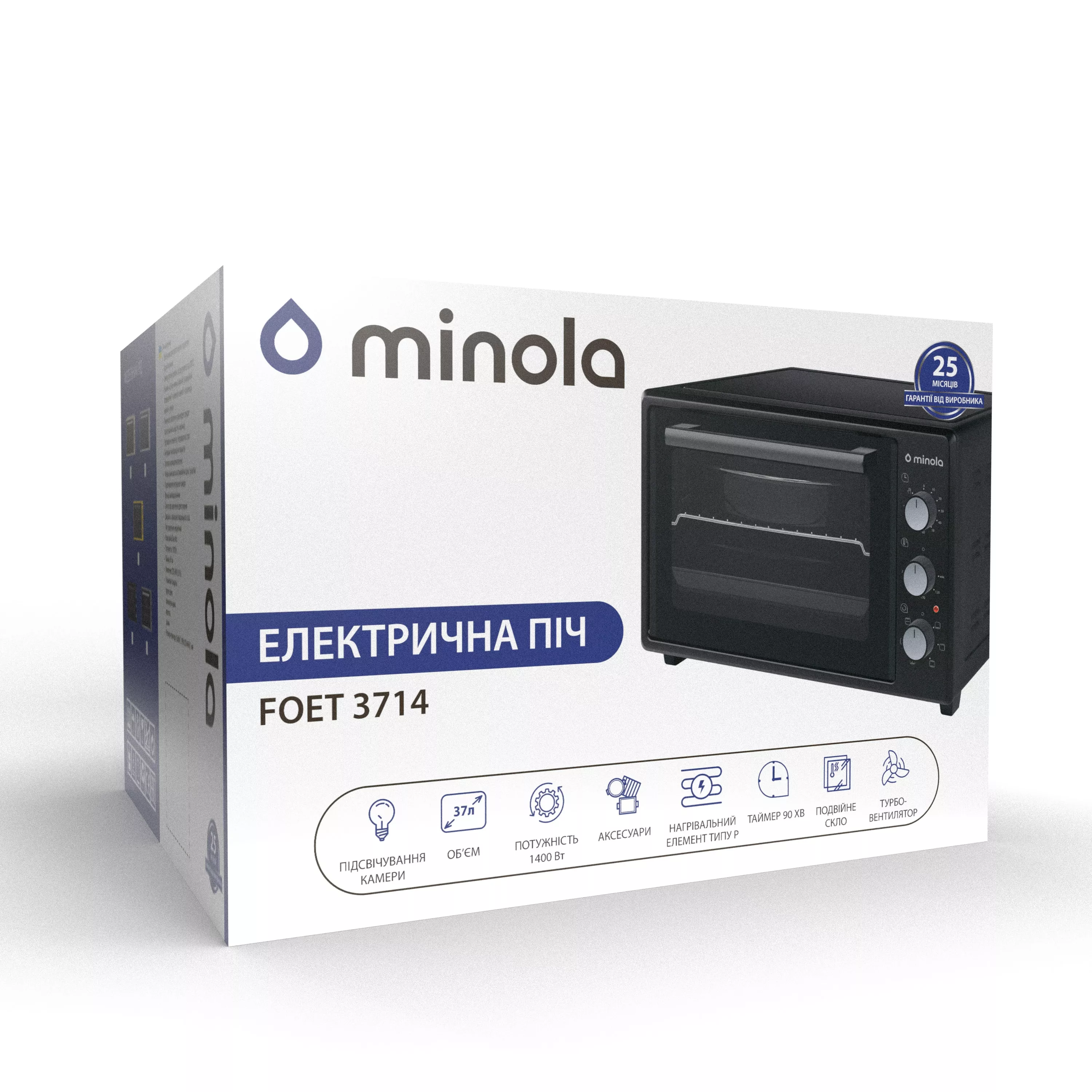 Minola 5902767909259 - зображення 15 Электрическая печь Minola FOET 3714 GR - зображення 15