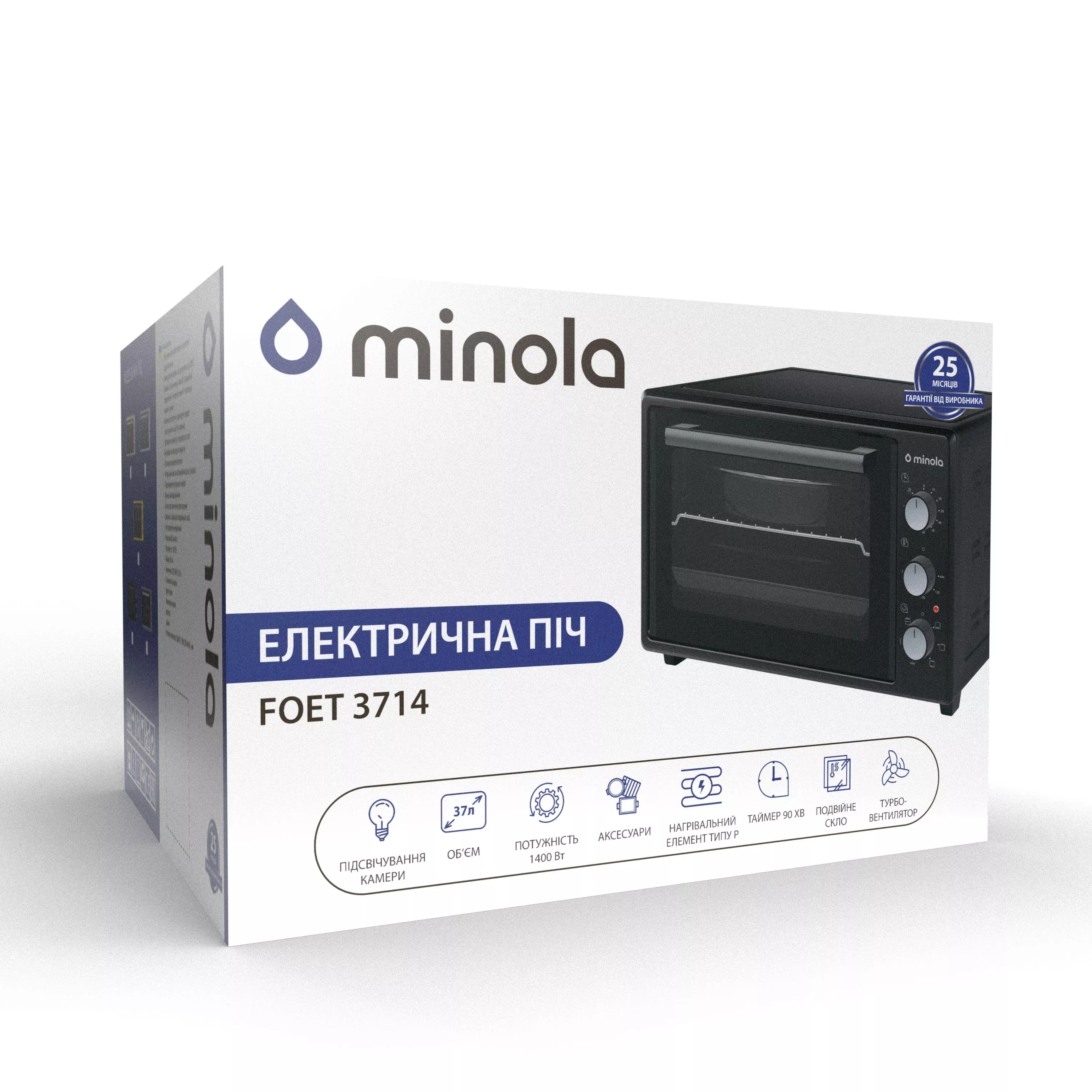 Minola 5902767909266 - зображення 15 Электрическая печь Minola FOET 3714 IV - зображення 15