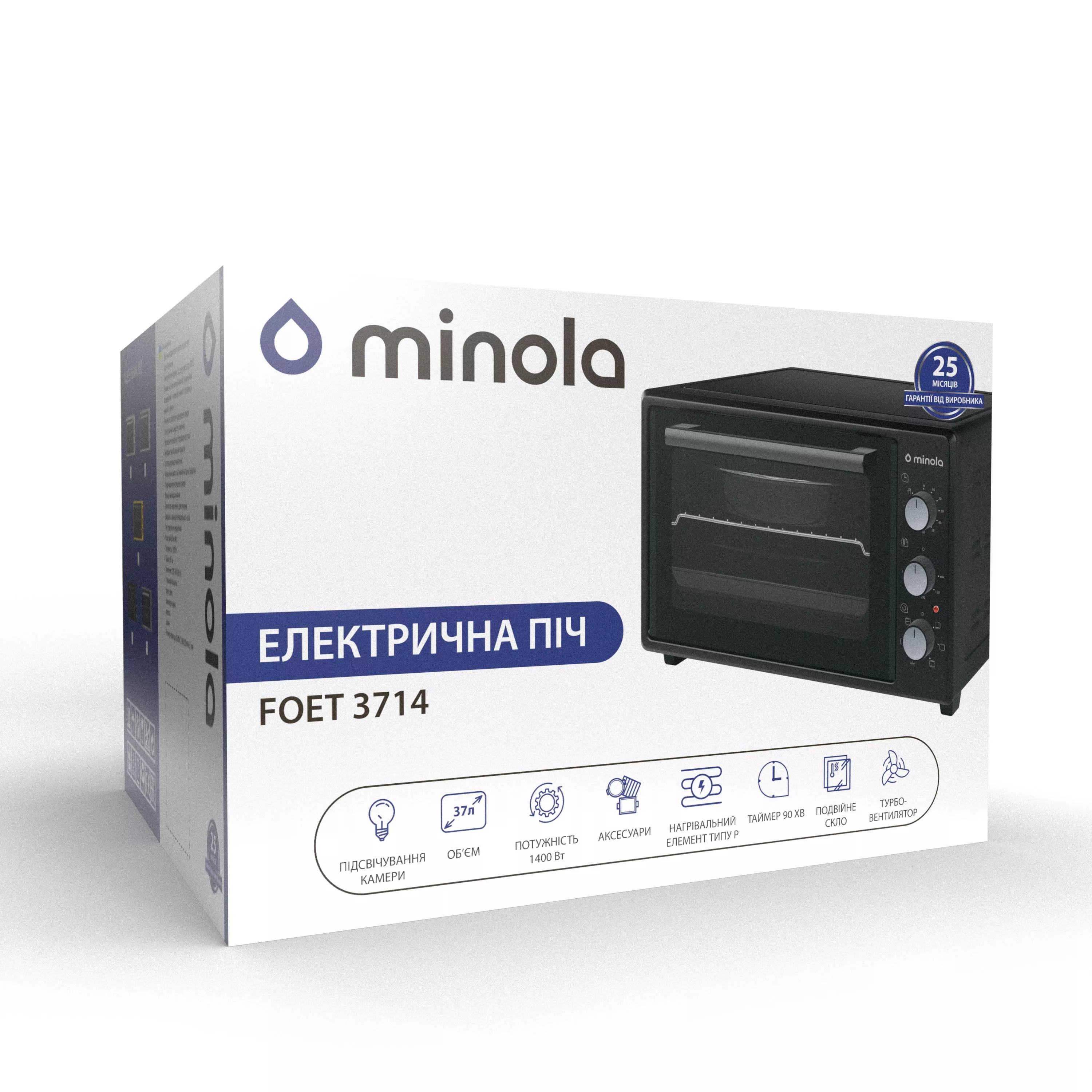 Minola 5902767909273 - зображення 15 Электрическая печь Minola FOET 3714 UA - зображення 15
