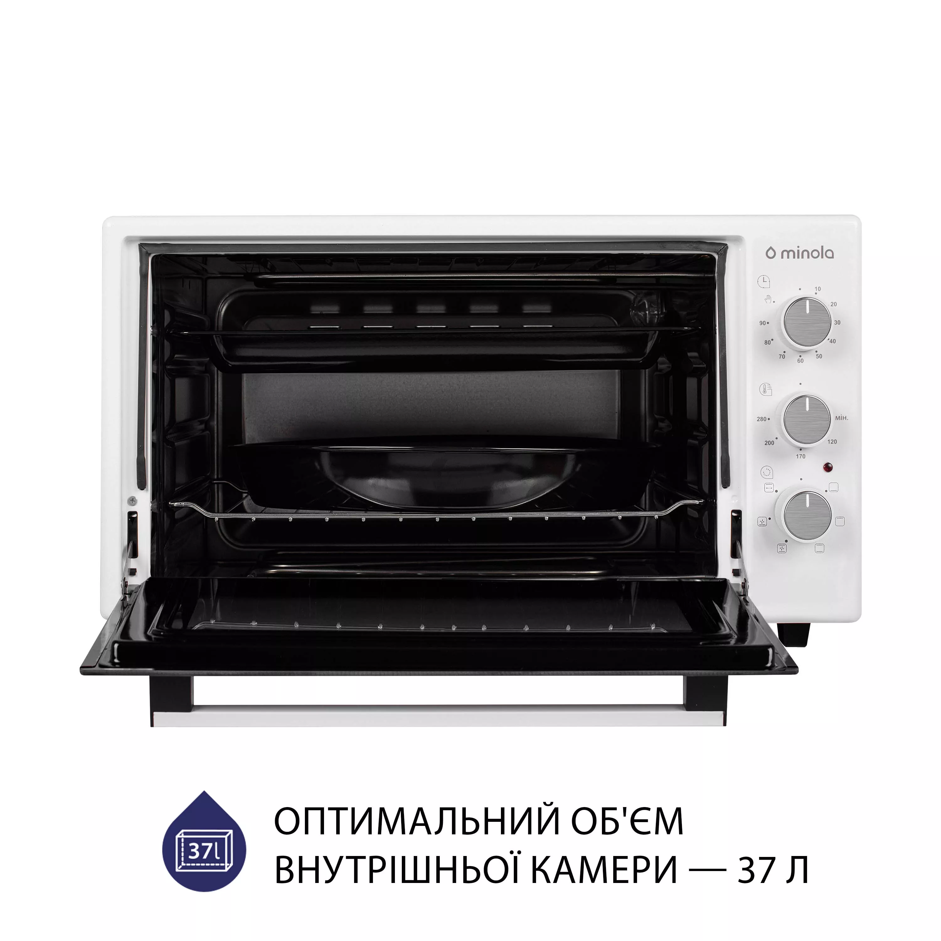 Minola 5902767909242 - зображення 2 Электрическая печь Minola FOET 3714 WH - зображення 2