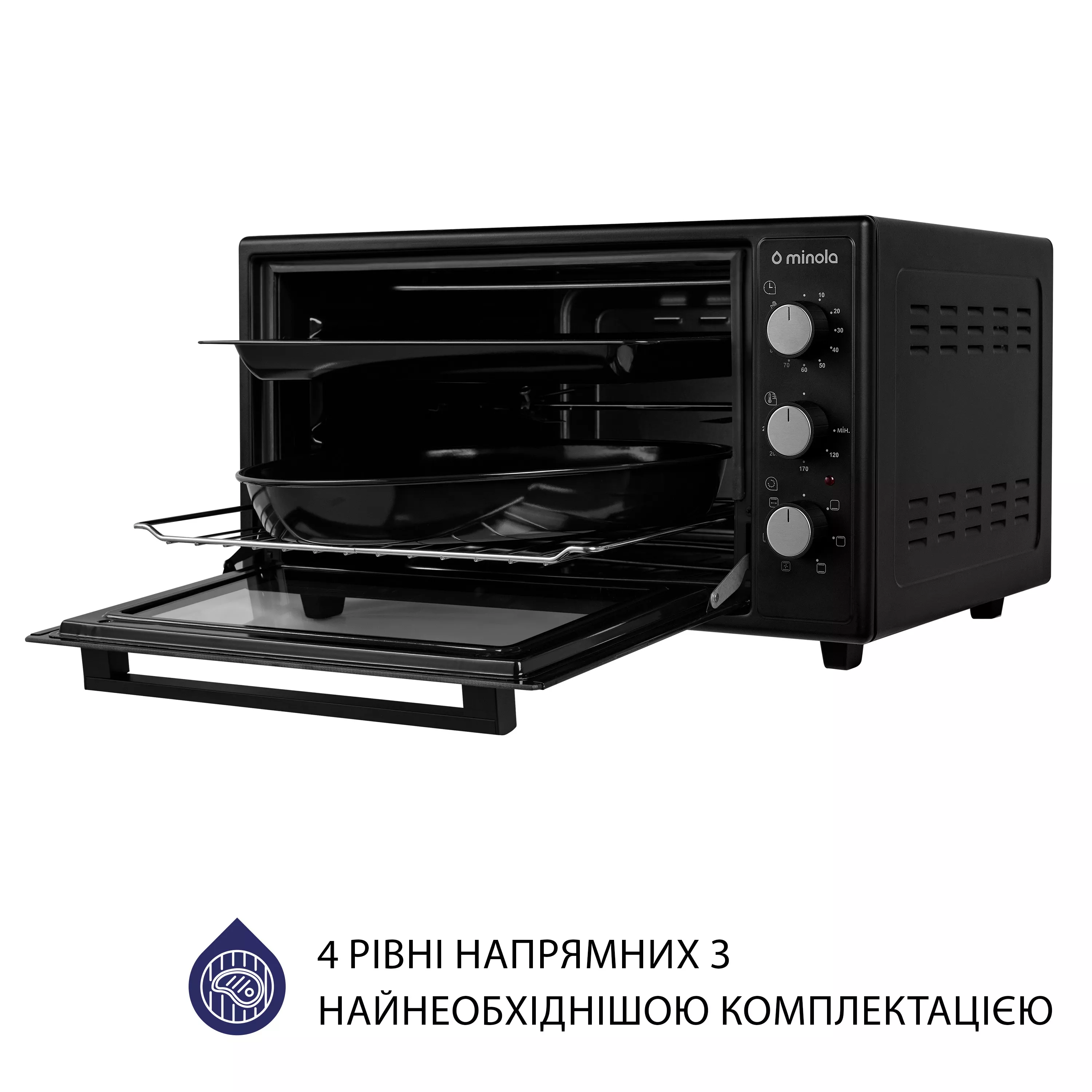 Minola 5902767909365 - зображення 8 Электрическая печь Minola FOET 4815 BL - зображення 8
