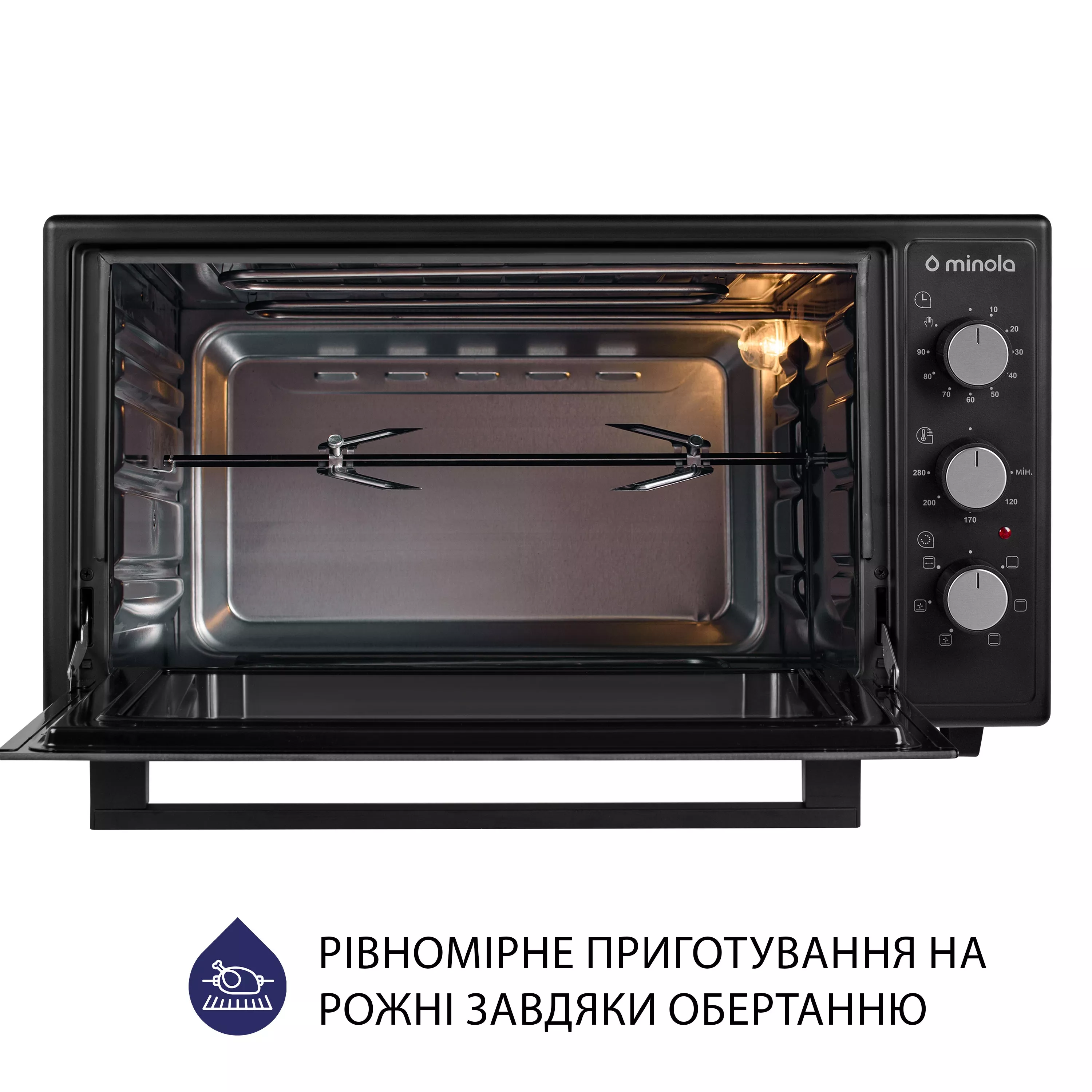 Minola 5902767909365 - зображення 10 Электрическая печь Minola FOET 4815 BL - зображення 10