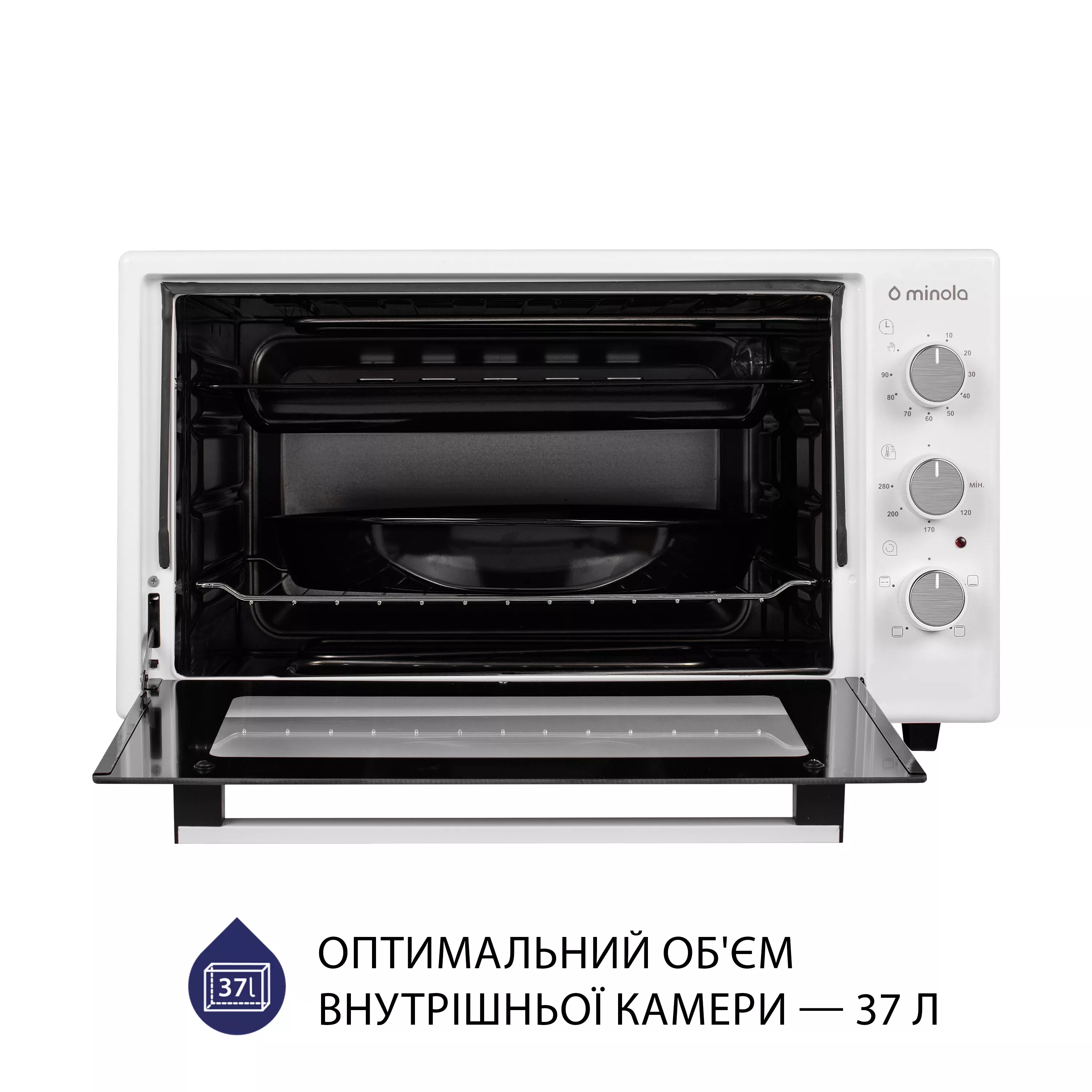 Електрична піч Minola FOEV 3714 WH - зображення 2
