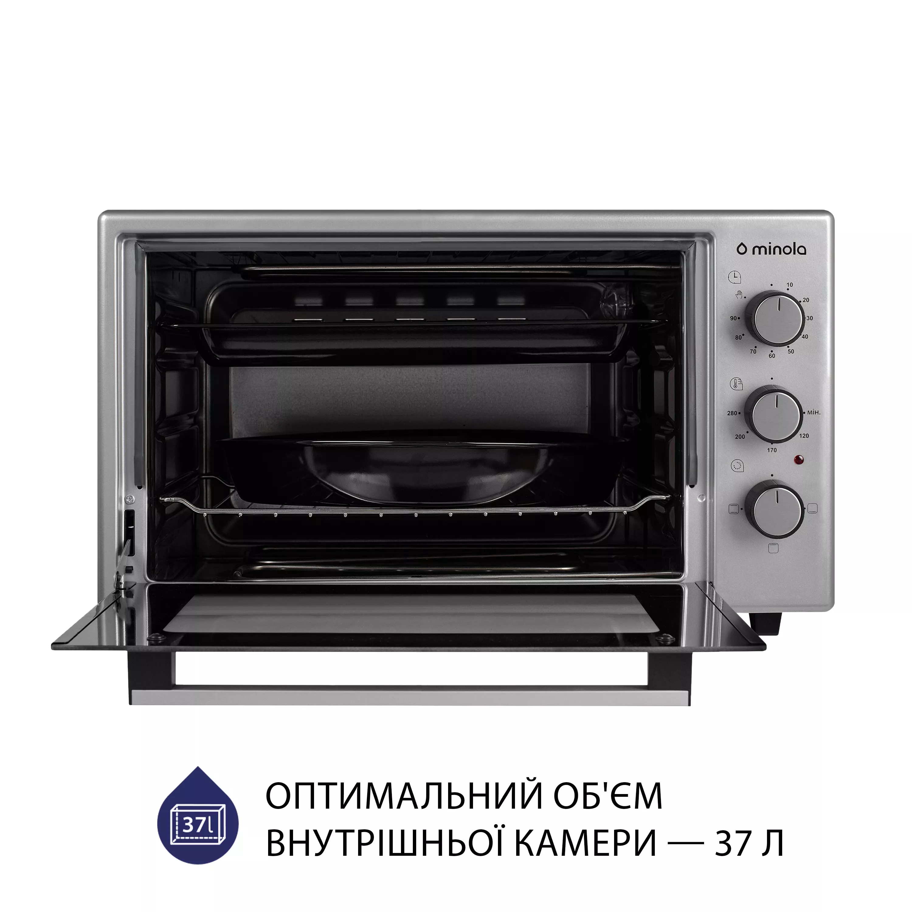 Minola 5902767909174 - зображення 2 Електрична піч Minola FOE 3714 GR - зображення 2