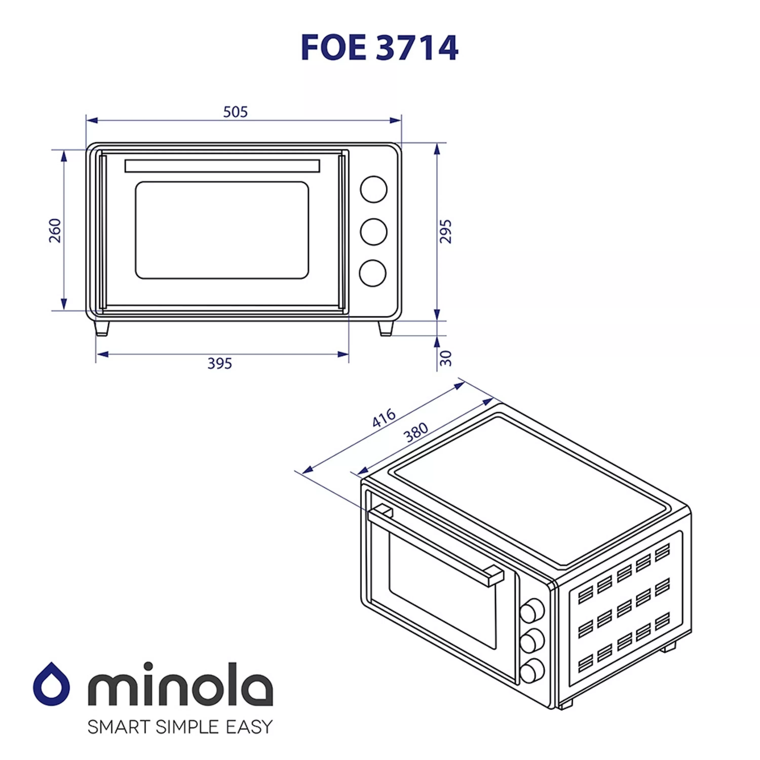 Електрична піч Minola FOE 3714 WH - зображення 14