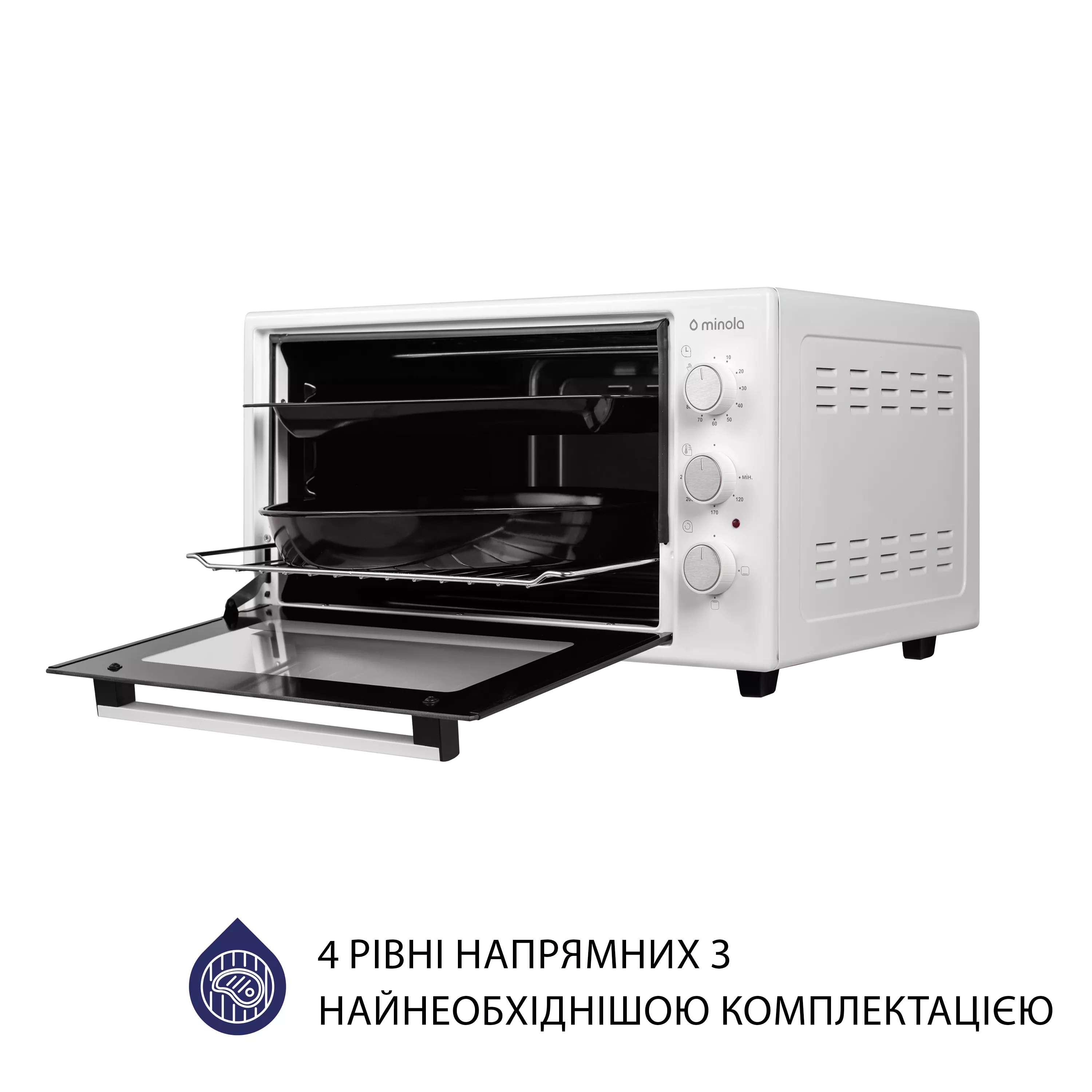 Електрична піч Minola FOE 3714 WH - зображення 7