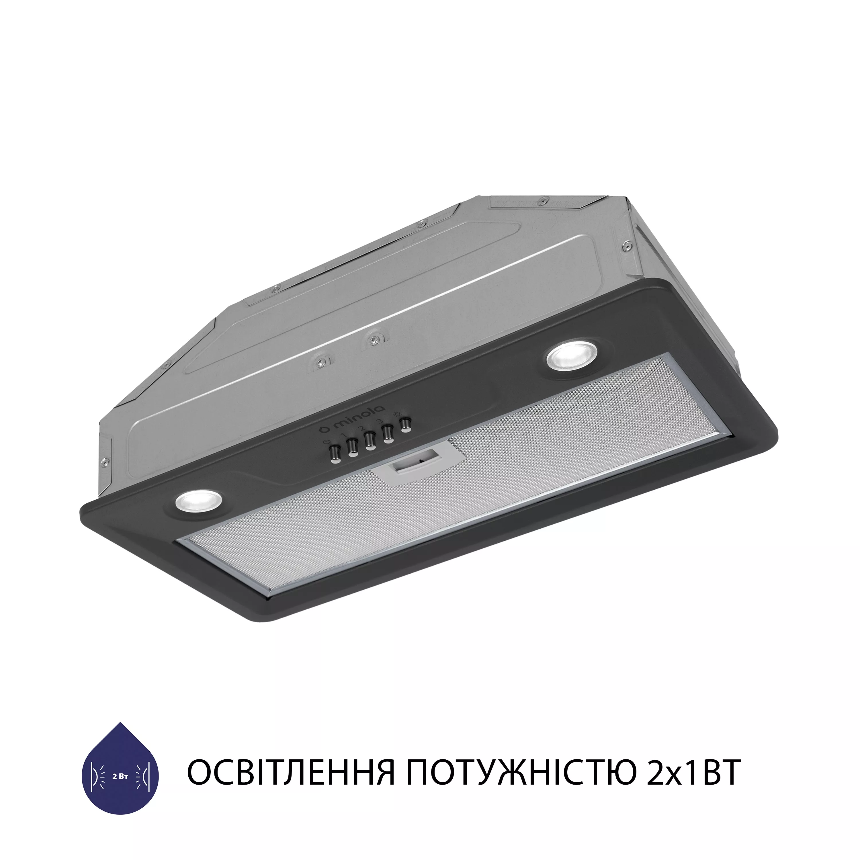 Вытяжка полновстраиваемая Minola HBI 5202 GR 700 LED - зображення 5