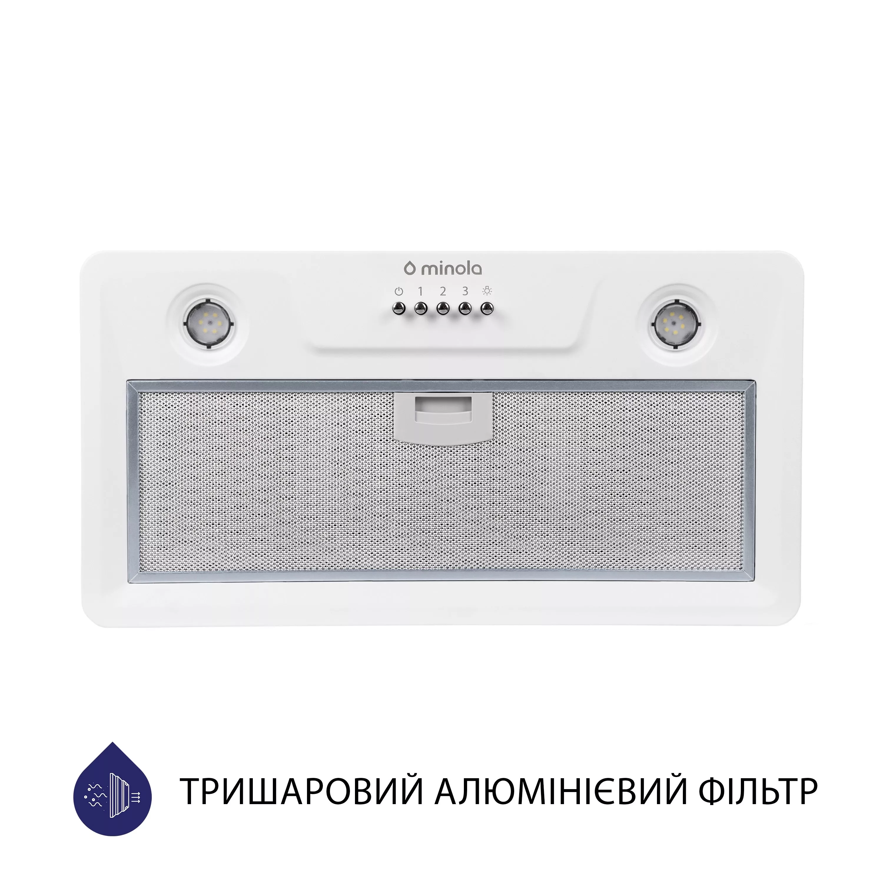 Витяжка повновбудована Minola HBI 5202 WH 700 LED - зображення 2