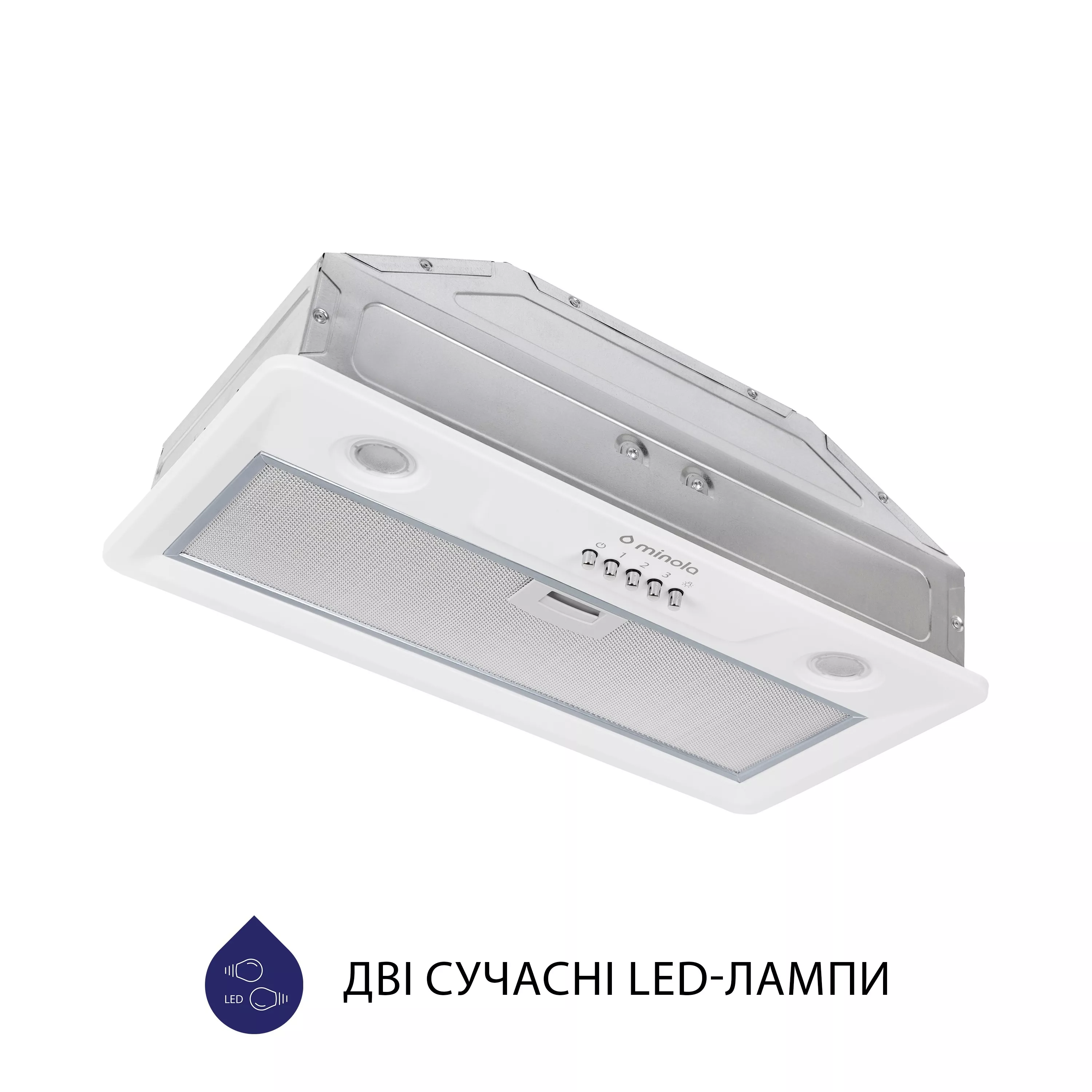 Витяжка повновбудована Minola HBI 5202 WH 700 LED - зображення 4